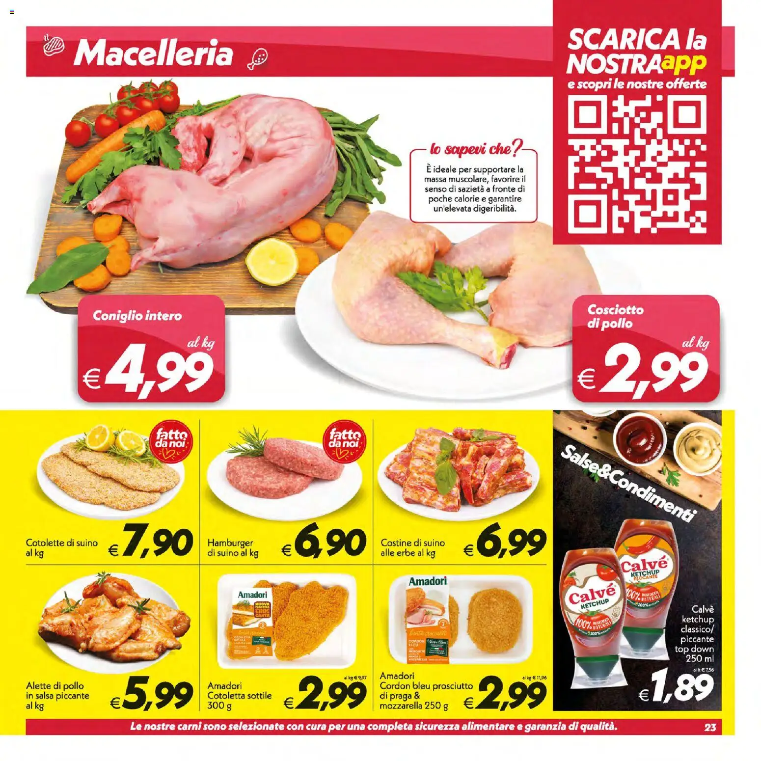 Volantino SuperConveniente del 09/07/2026 | Pagina: 23 | Prodotti: Pollo, Ketchup, Mozzarella, Hamburger