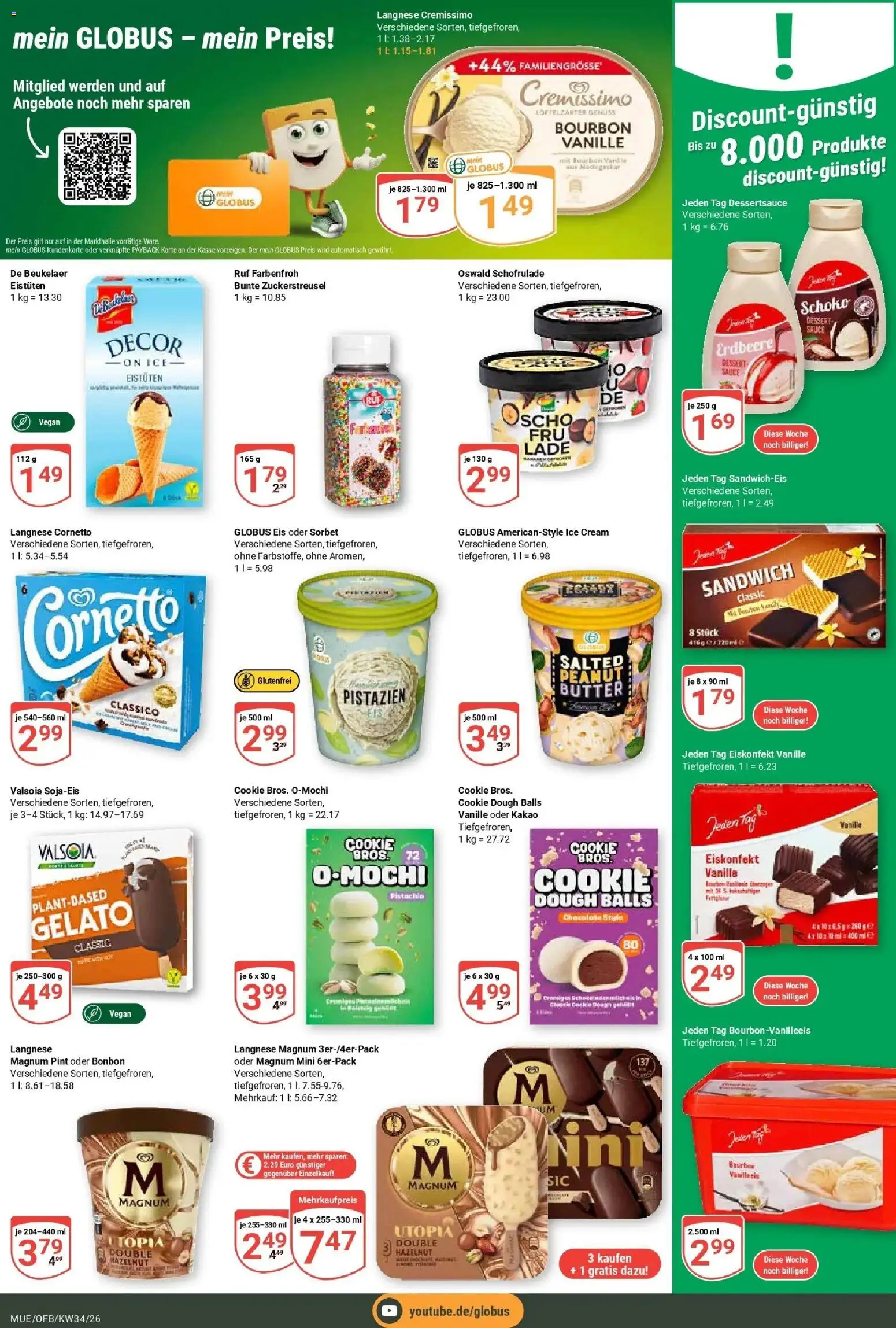Globus Prospekt Mühldorf (ab 17.08.2026) » Angebote online | Seite: 10 | Produkte: Langnese cremissimo, Cremissimo, Butter, Eis