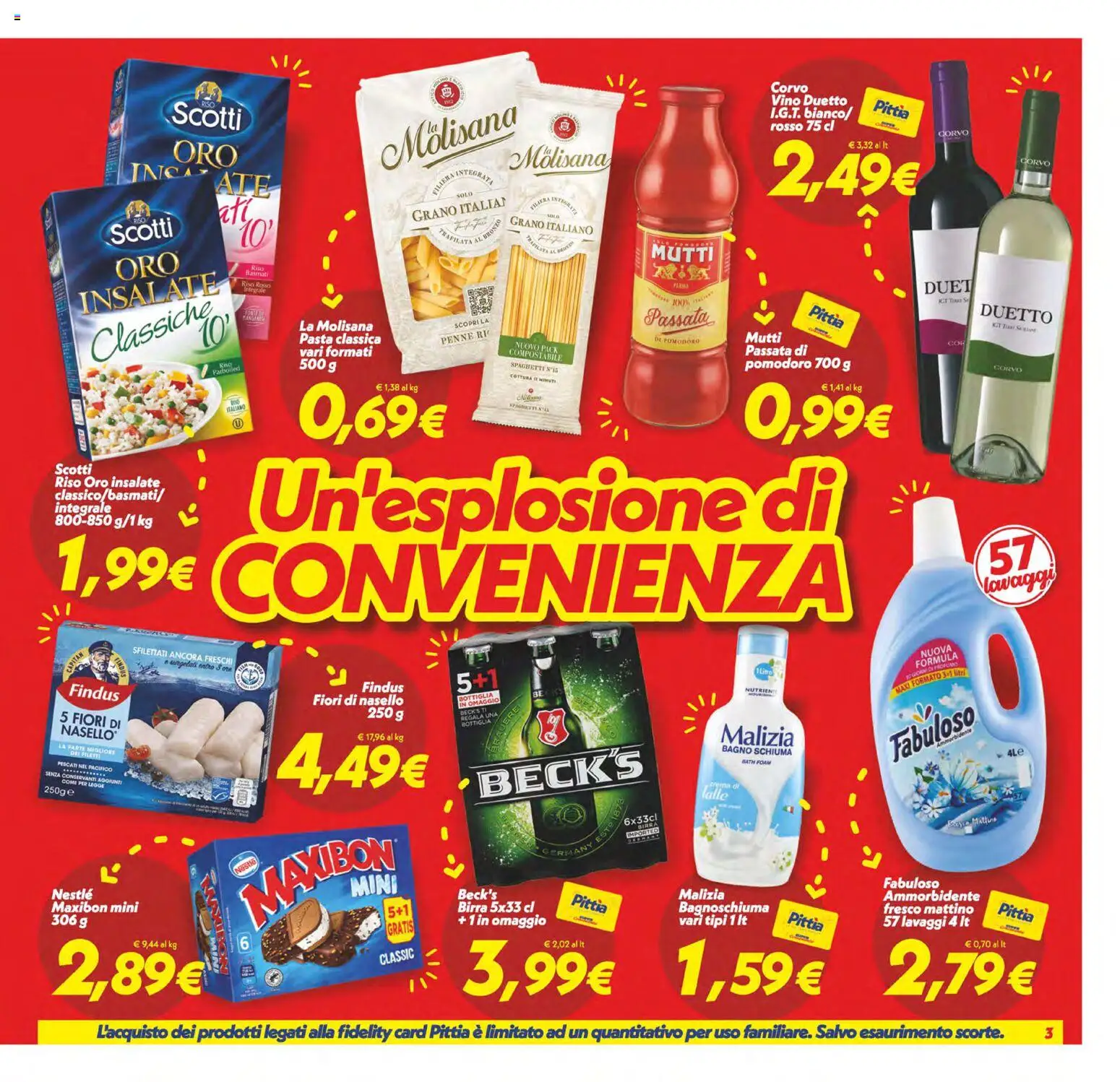 Volantino SuperConveniente del 29.05.2026 | Pagina: 3 | Prodotti: Birra, Mutti, Nasello, Penne