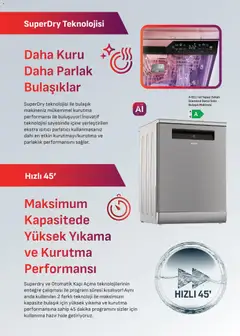 01.06.2026 tarihinden itibaren geçerli olan Arçelik kataloğu önizlemesi | Sayfa: 32 | Ürünler: Parlatıcı, Bulaşık makinesi