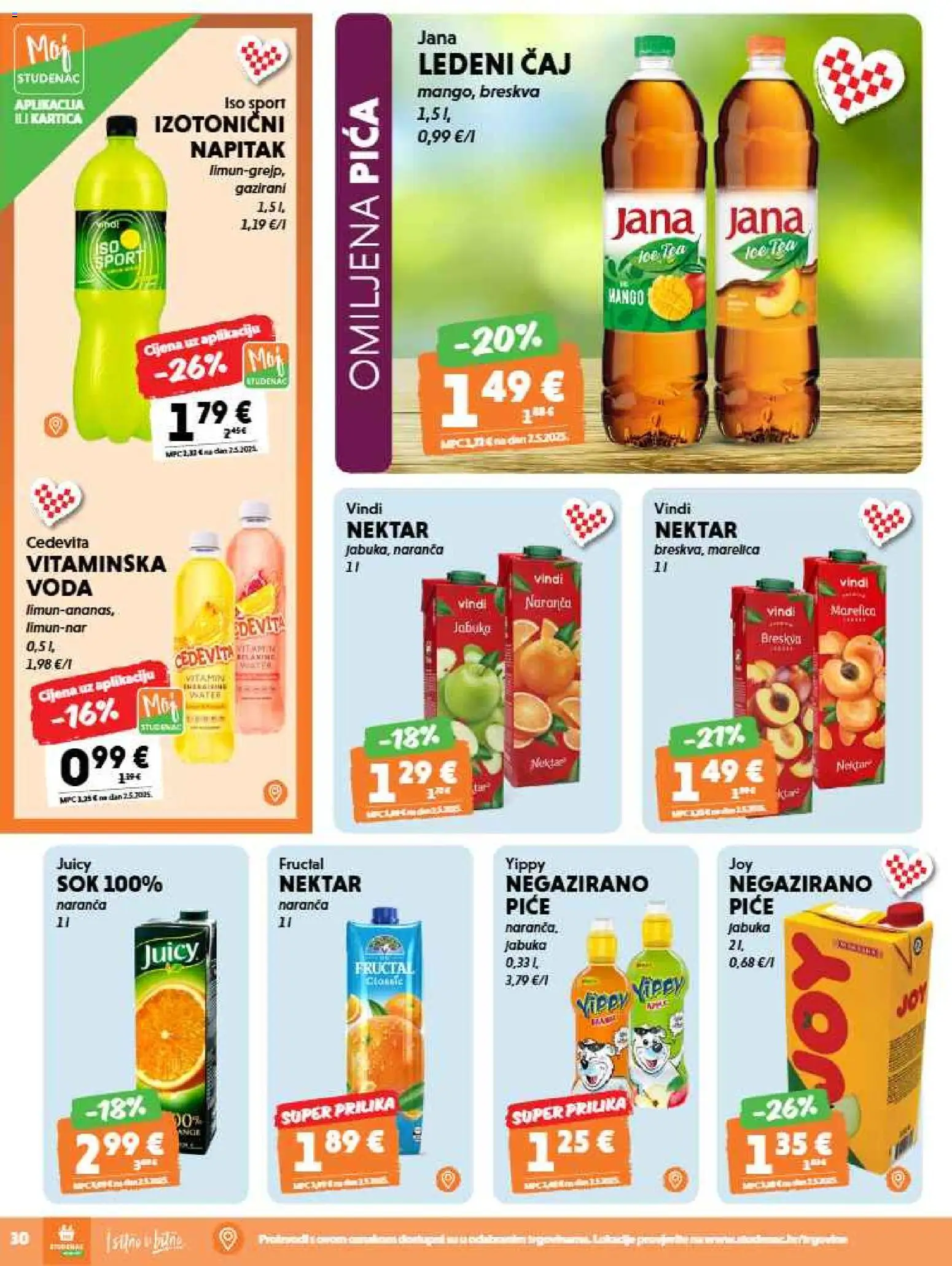 Studenac katalog | vrijedi od 26.08.2026 | Stranica: 30 | Proizvodi: Čaj, Voda, Cedevita, Jabuka