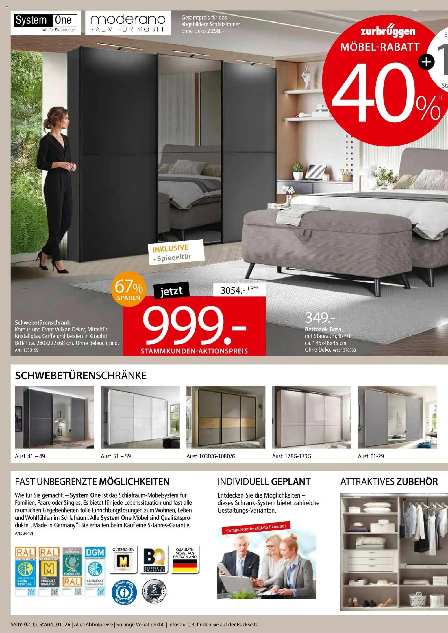 Zurbrüggen - Zurbrüggen: Möbel-Rabatt (ab 04.06.2026) zum Blättern | Seite: 2 | Produkte: Schwebetürenschrank