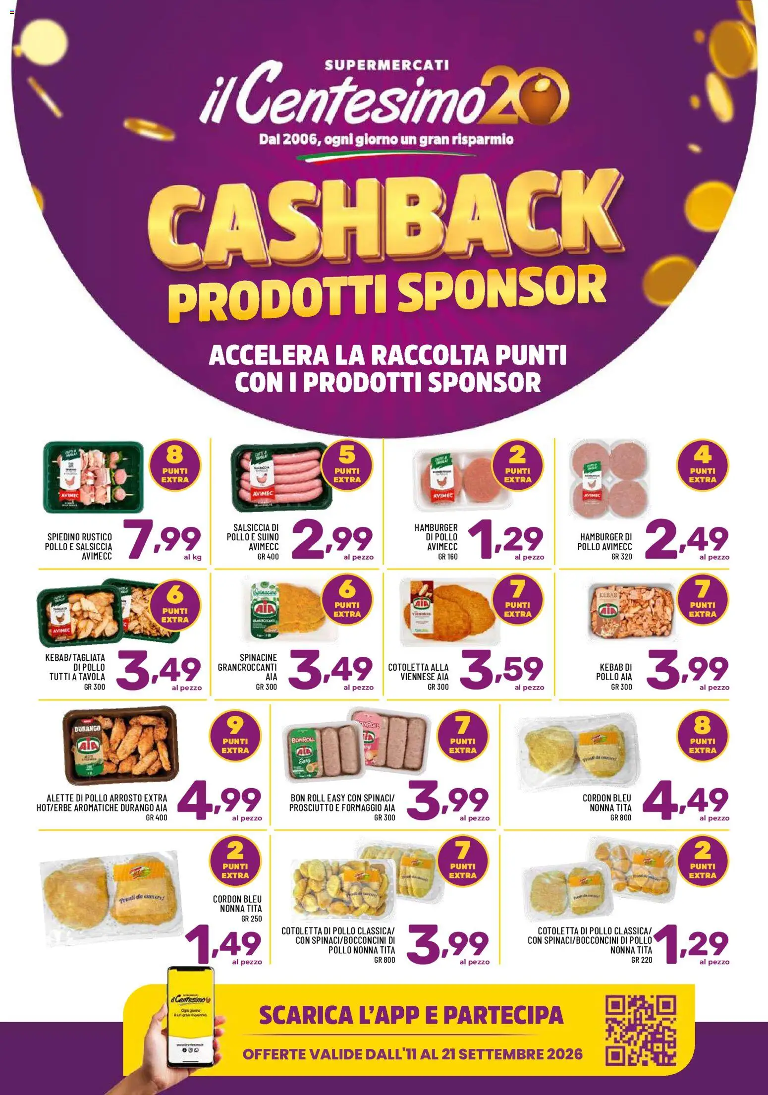 Volantino Il Centesimo del 11/09/2026 | Pagina: 1 | Prodotti: Arrosto, Pollo, Suino, Prosciutto