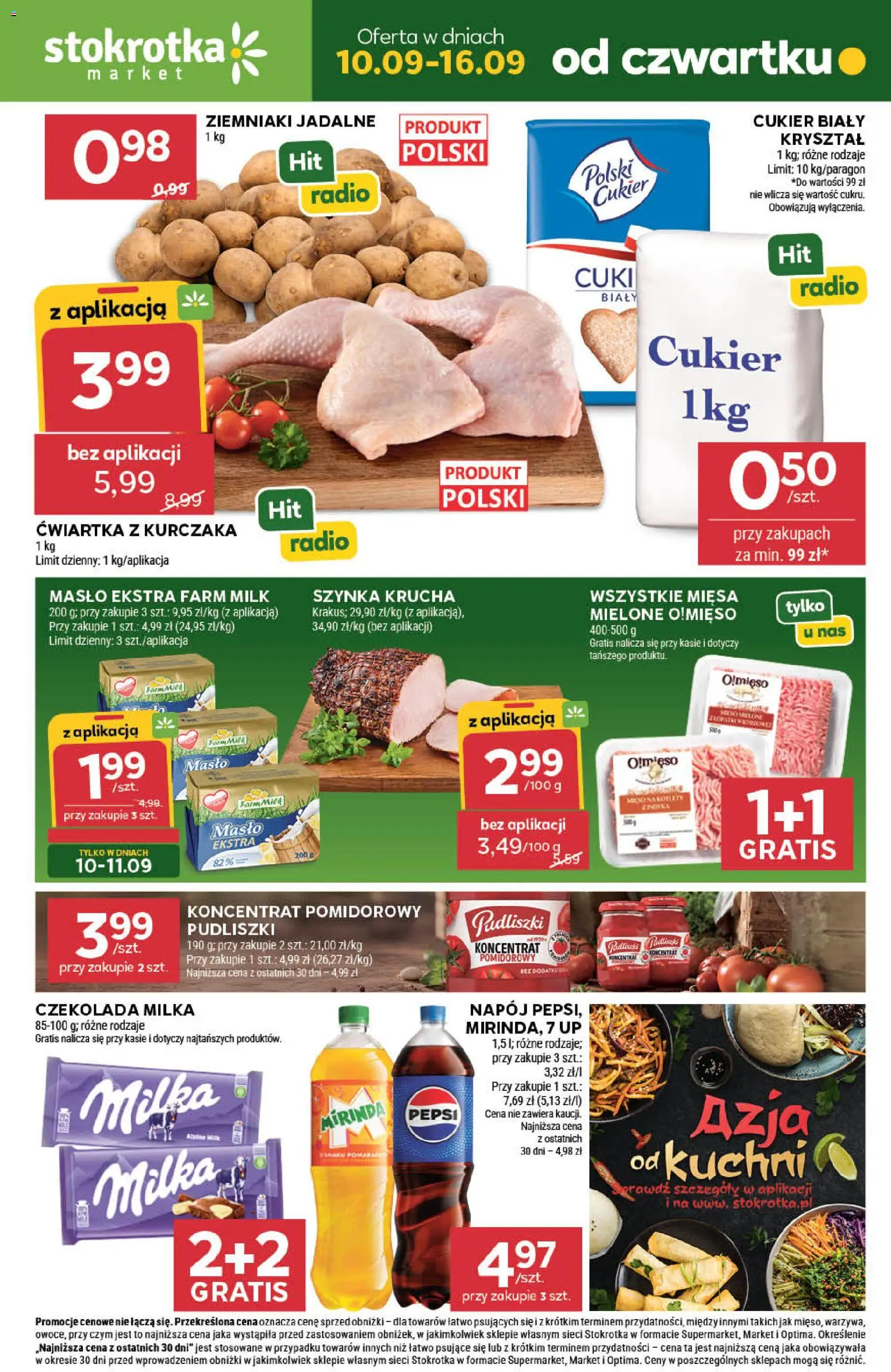 Stokrotka gazetka - Market od 10.09.2026 | Strona: 1 | Produkty: Koncentrat pomidorowy, Pepsi, Szynka, Cukier biały
