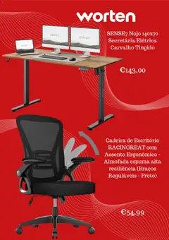 Pré-visualização Worten Promoções válido de 19.05.2026 | Página: 4 | Produtos: Cadeira de escritório, Almofada, Cadeira
