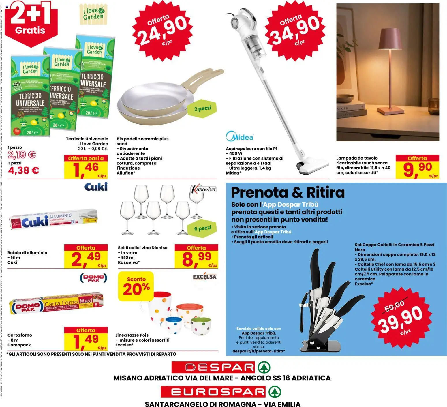 Volantino Eurospar del 01/10/2026 | Pagina: 24 | Prodotti: Forno, Carta forno, Aspirapolvere, Coltelli