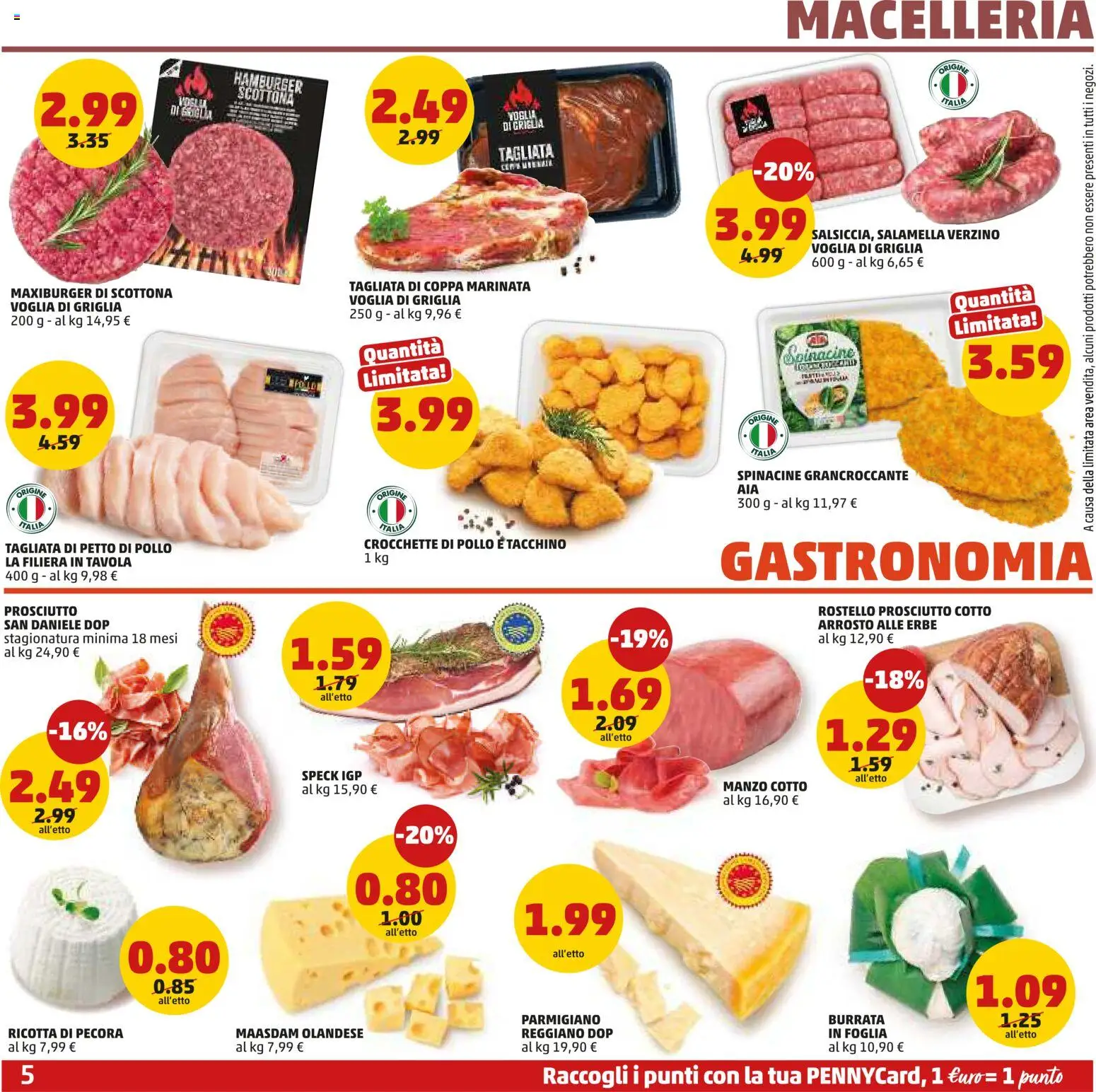Volantino PENNY del 04.06.2026 | Pagina: 5 | Prodotti: Speck, Prosciutto Cotto, Pollo, Hamburger