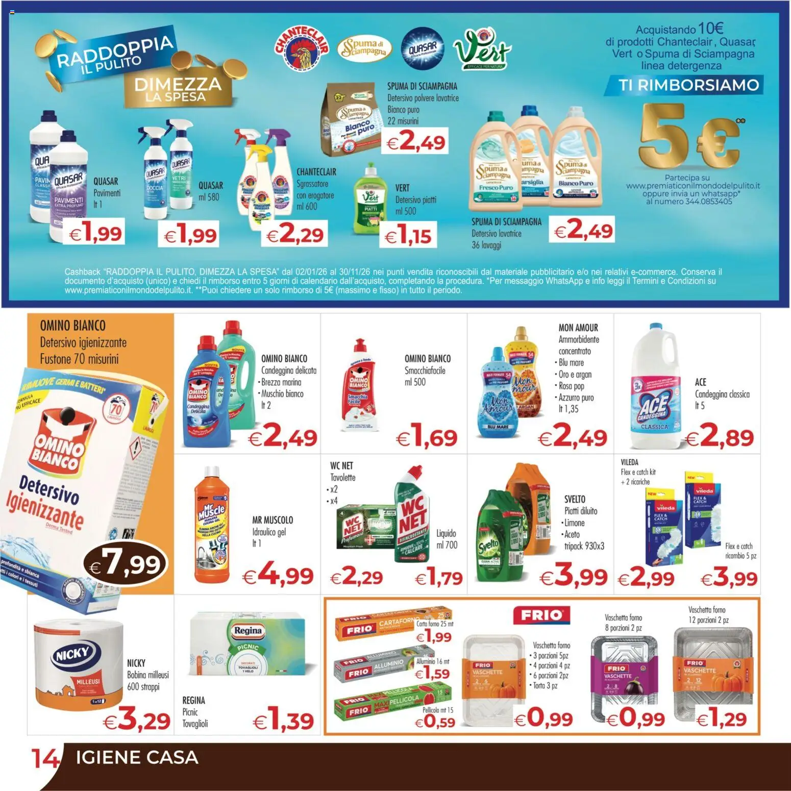 Volantino MerSi Supermercati del 07/10/2026 | Pagina: 14 | Prodotti: Candeggina, Sgrassatore, Limone, Vaschette