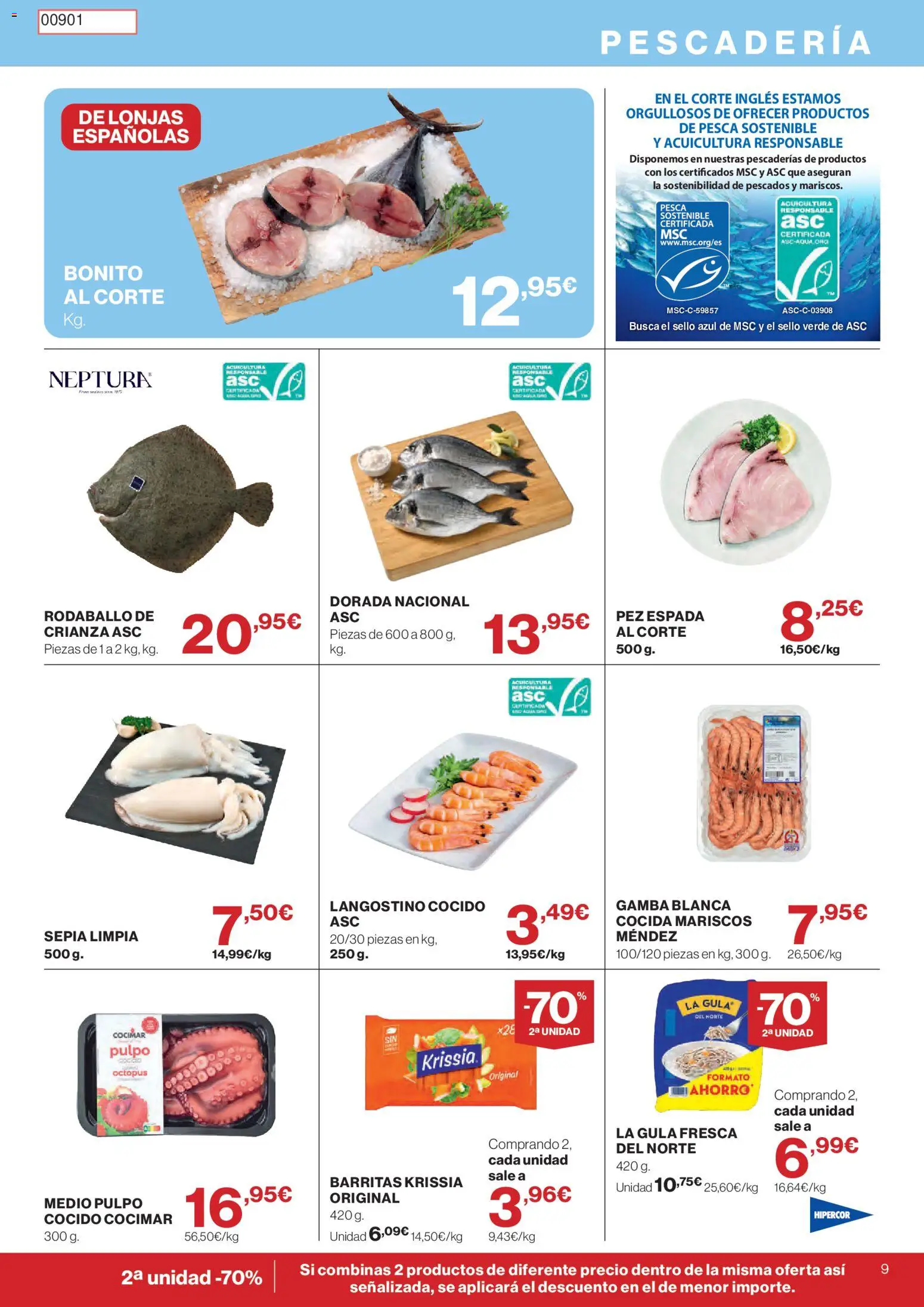 Hipercor catálogo │ válido desde el 30/07/2026 | Página: 9 | Productos: Langostino, Gamba