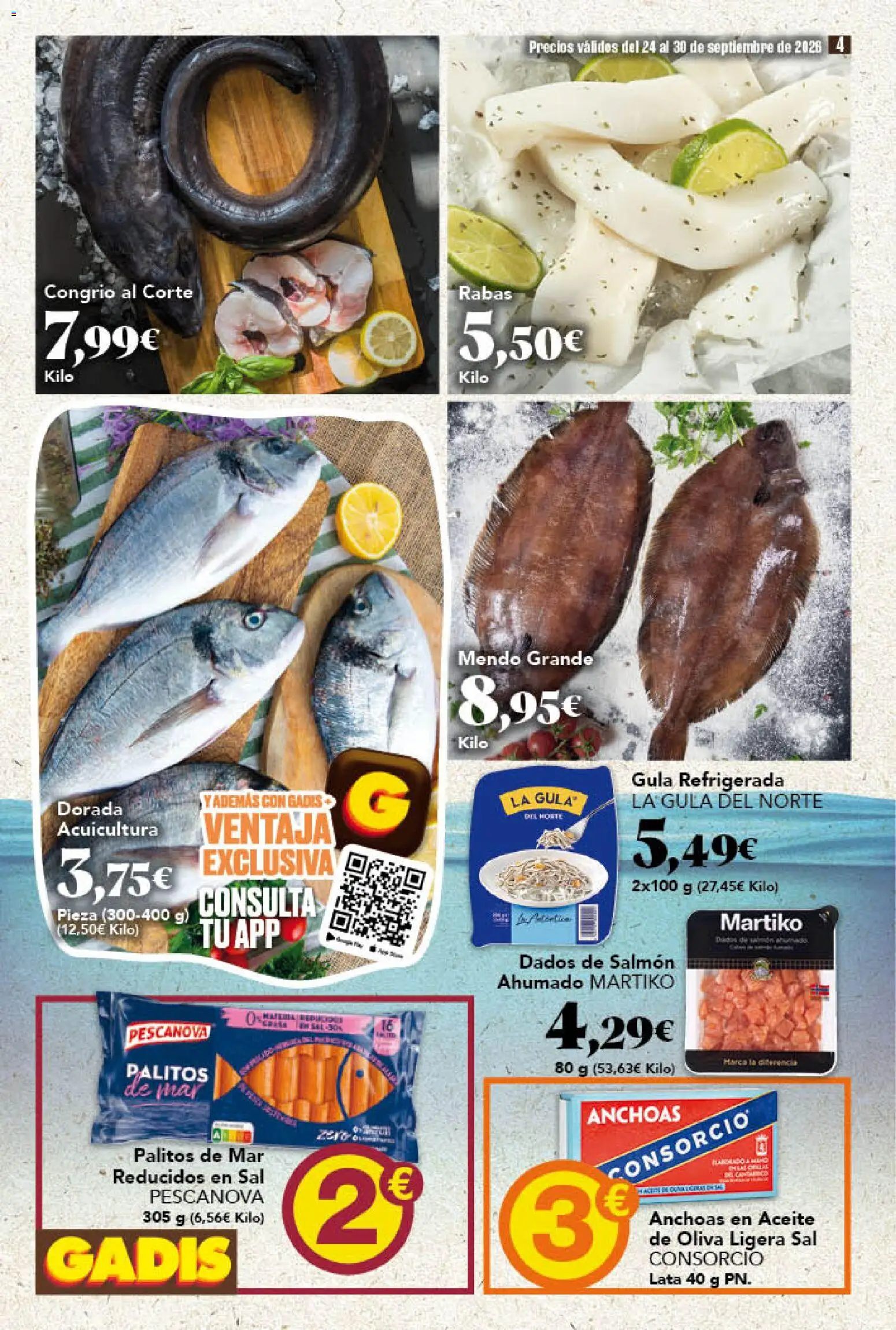 Gadis folleto │ válido desde el 24/09/2026 | Página: 4 | Productos: Anchoas, Aceite, Salmón, Salmón ahumado