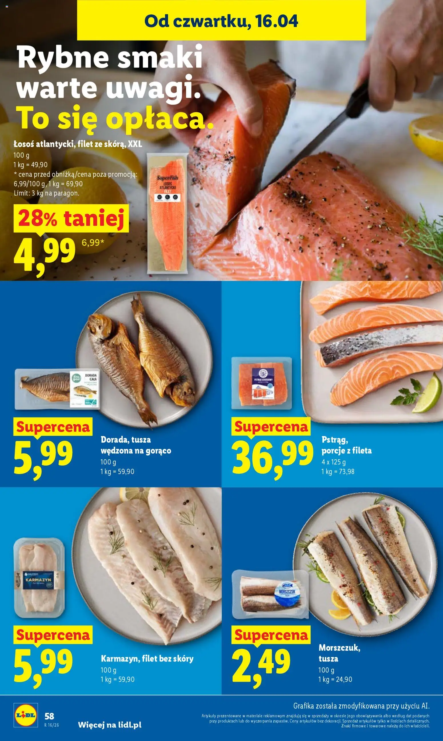 Lidl Polsko leták od 16.04.2026 | Strana: 58 | Produkty: Losos, Filet