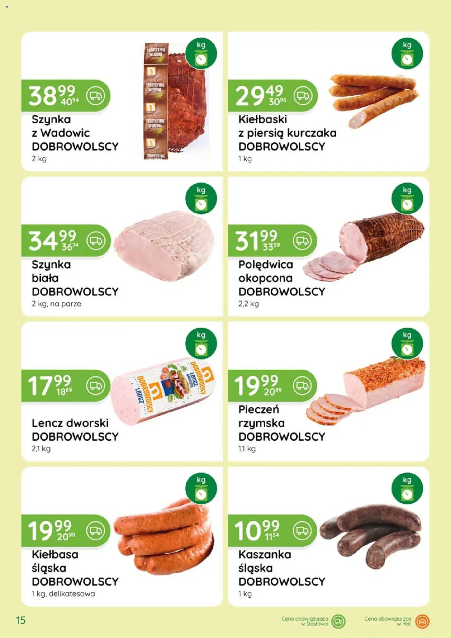 Eurocash gazetka - Katalog Wędlin od 04.06.2026 | Strona: 15 | Produkty: Kiełbasa, Kaszanka, Kiełbaski, Szynka
