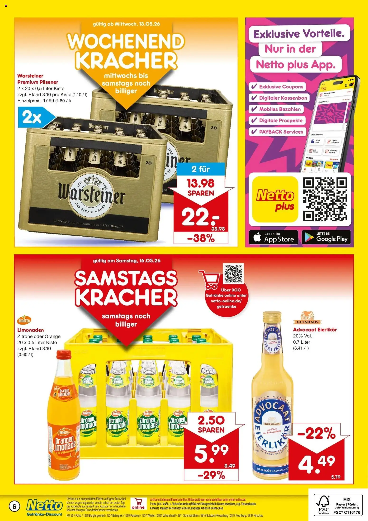 Netto Marken-Discount Prospekt Beilngries	 – gültig ab 10.05.2026 | Seite: 6 | Produkte: Limonade, Warsteiner, Zitrone, Zitronen