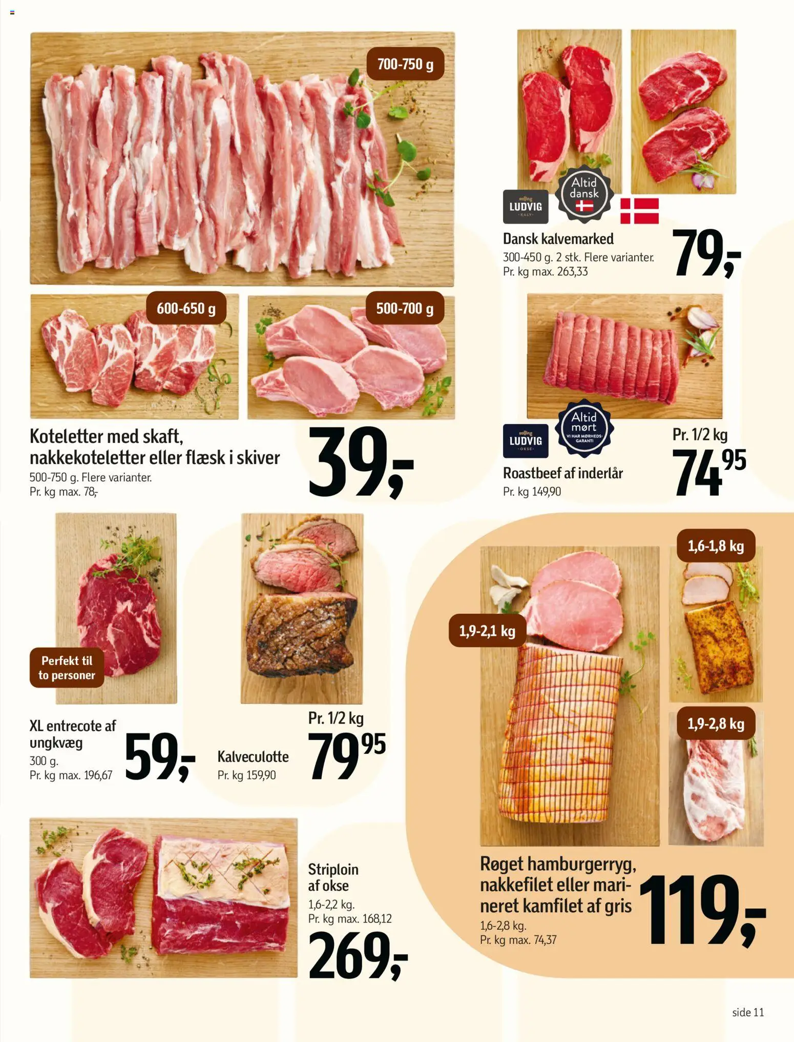 Føtex tilbudsavis – gyldig fra 11/09/2026 | Side: 11 | Produkter: Koteletter, Entrecote, Nakkefilet, Roastbeef