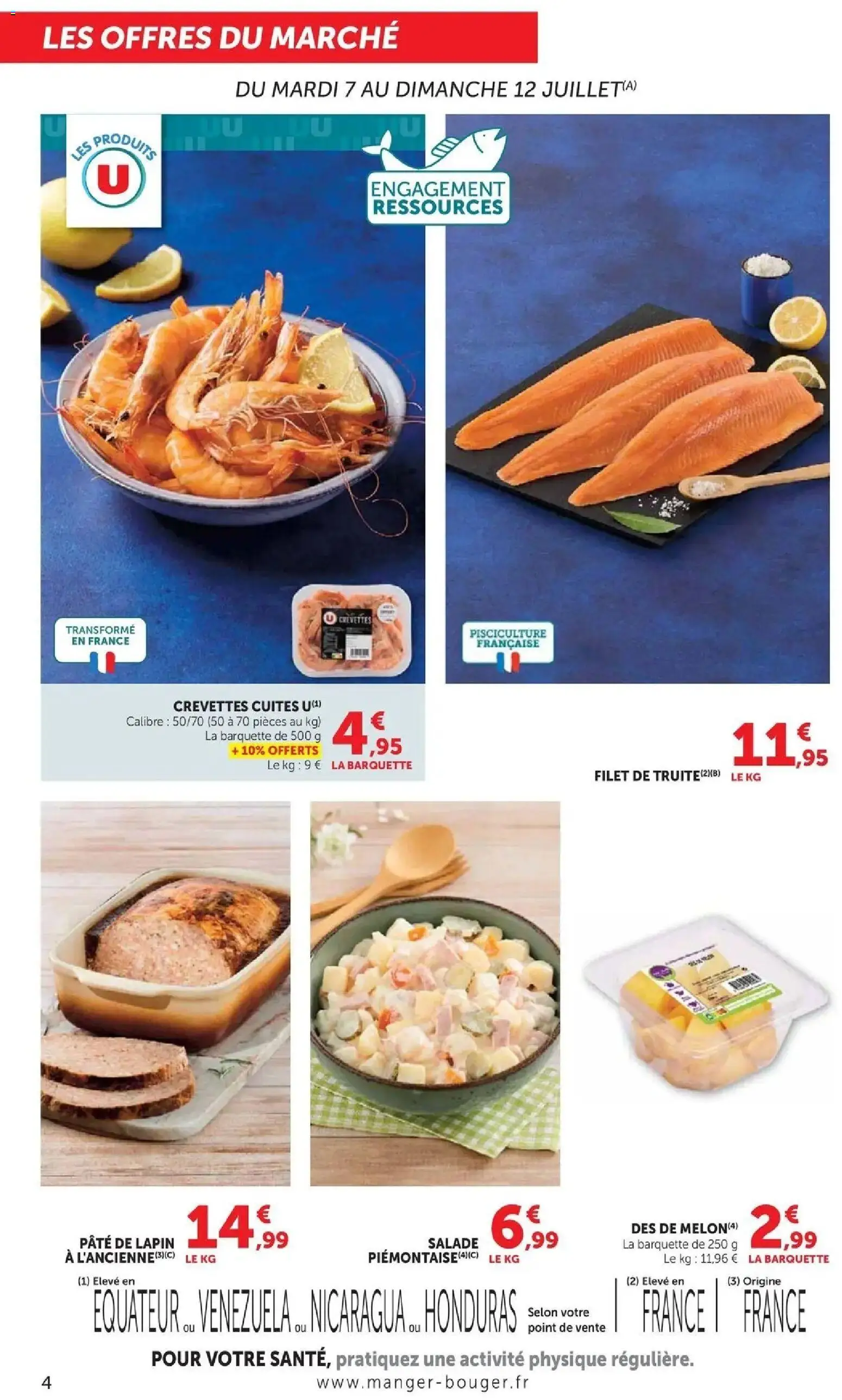 {H1} | Page: 4 | Produits: Salade, Lapin, Crevettes
