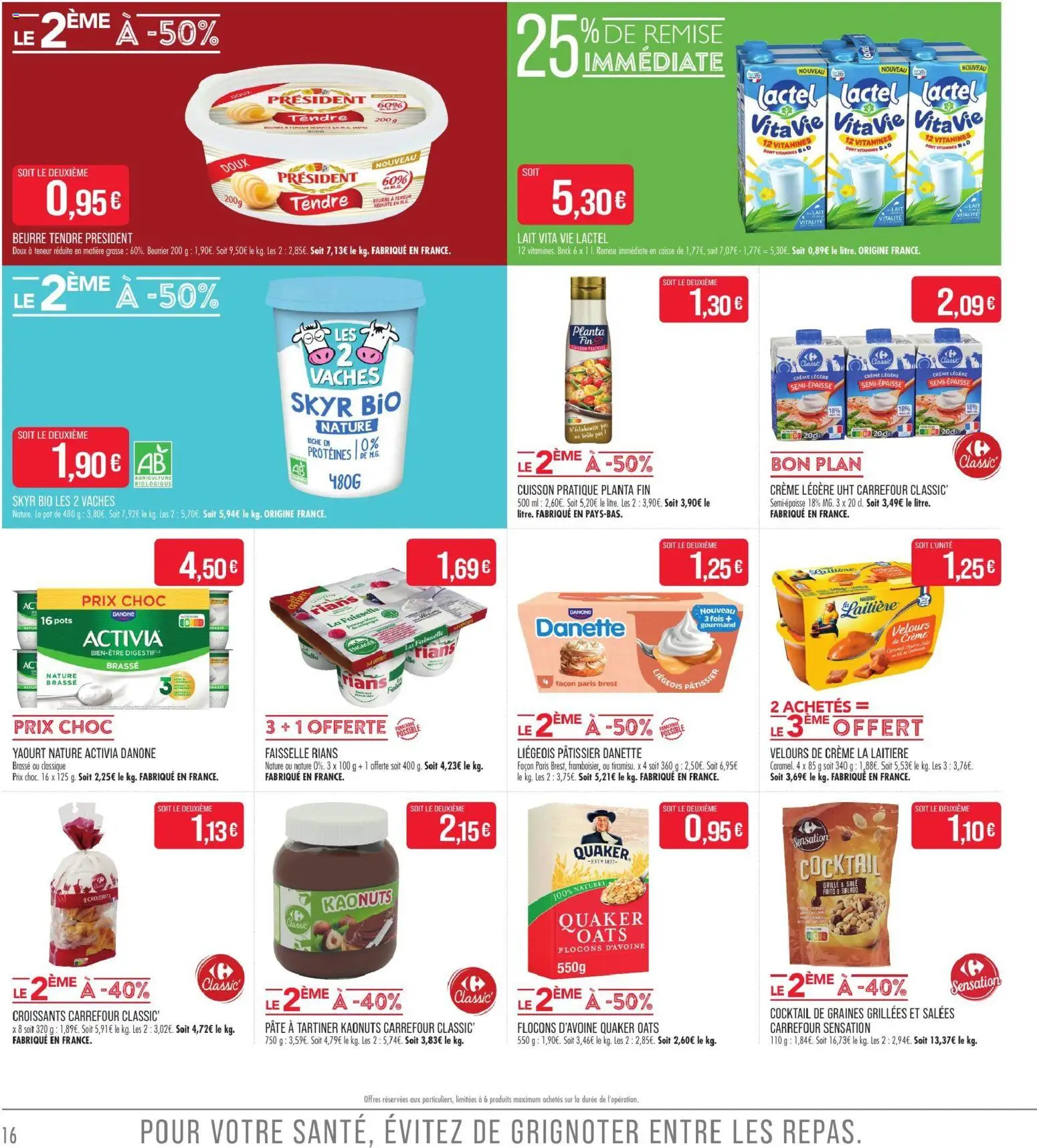 {H1} | Page: 16 | Produits: Flocons, Pâte à tartiner, Crème légère, Lait