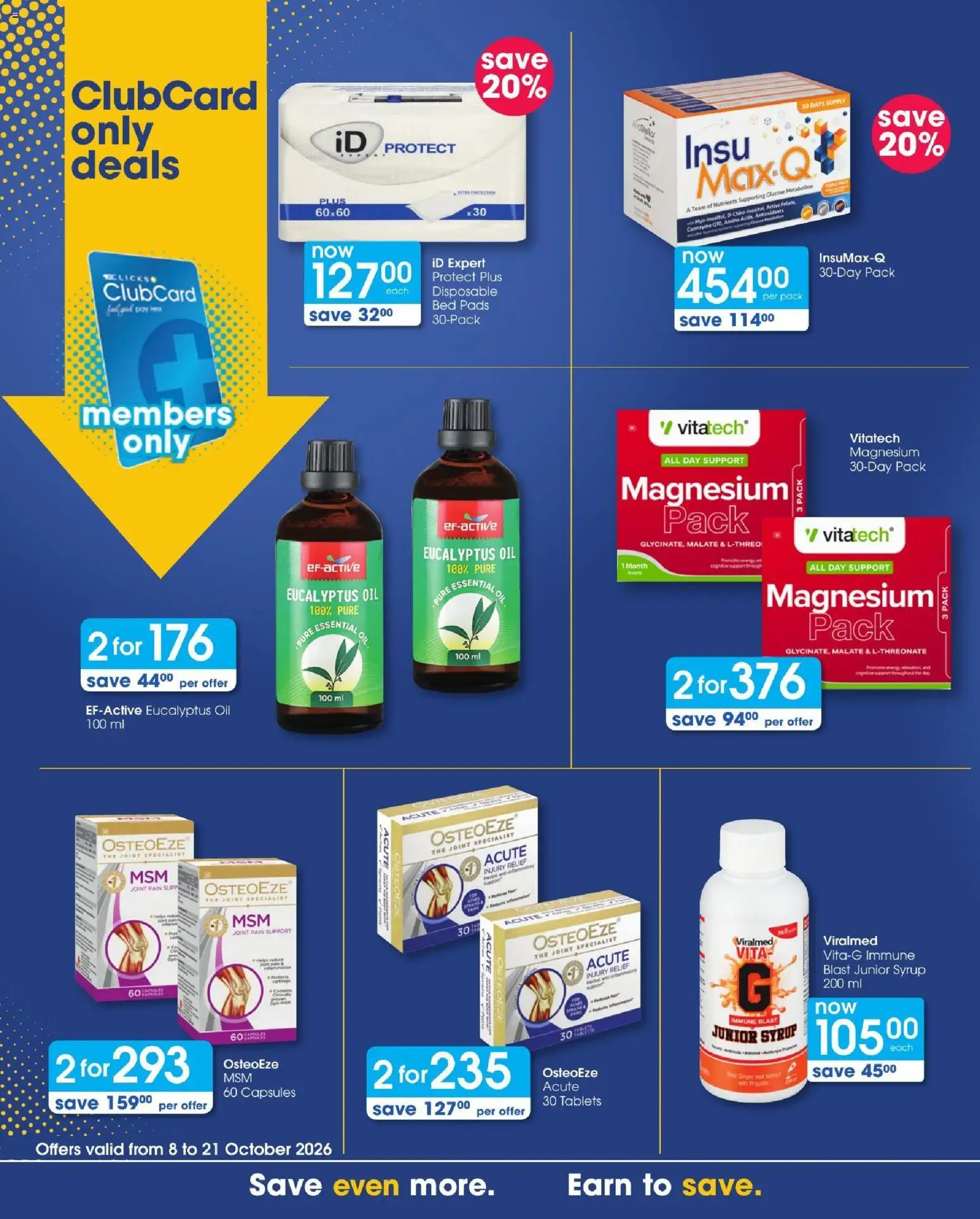 New Clicks catalogue – valid from 08/10/2026 | Page: 16 | Products: Bed, Pads, Oil, Syrup