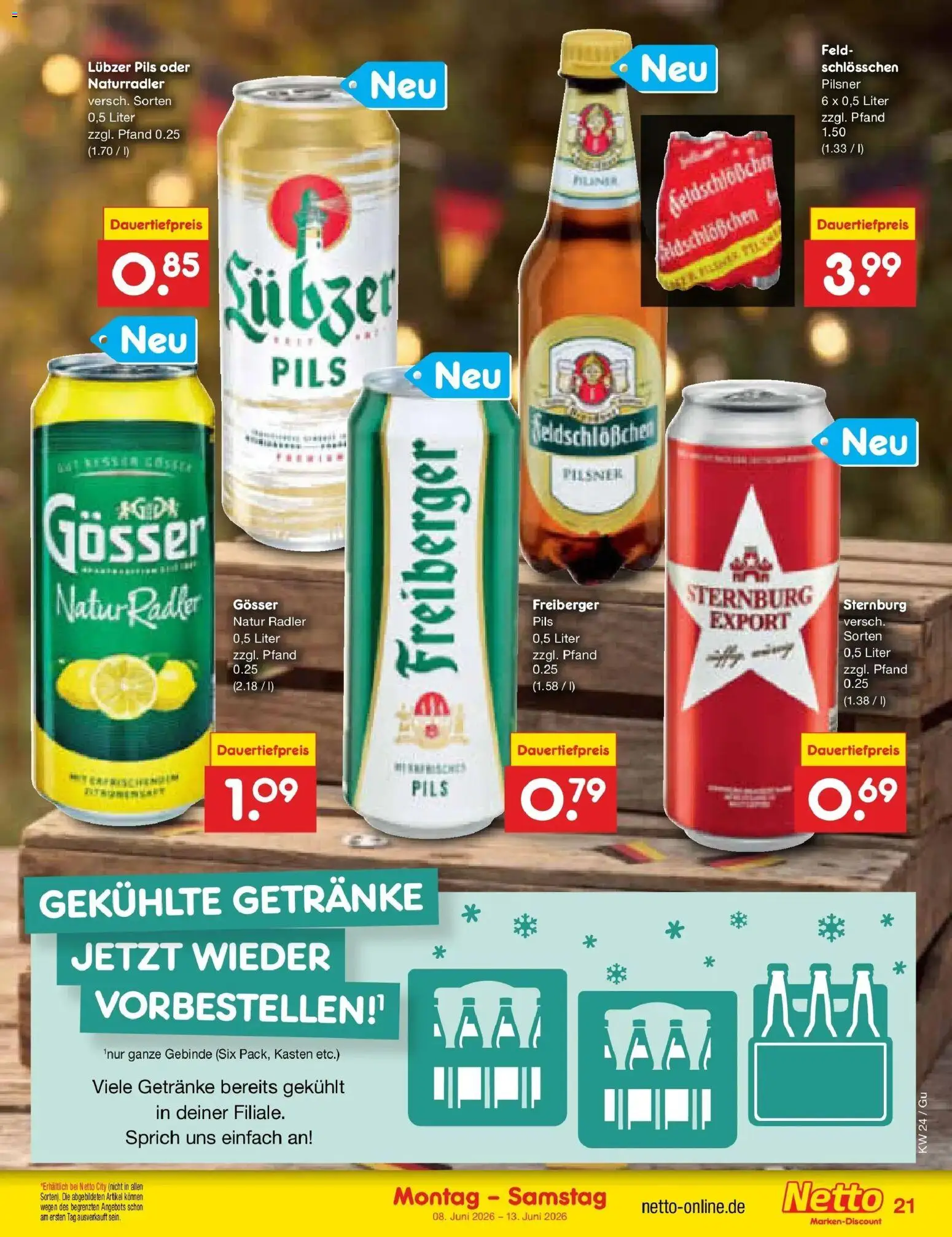 Netto Marken-Discount Prospekt Augustusburg – gültig ab 08.06.2026 | Seite: 33 | Produkte: Pils, Radler, Lubzer