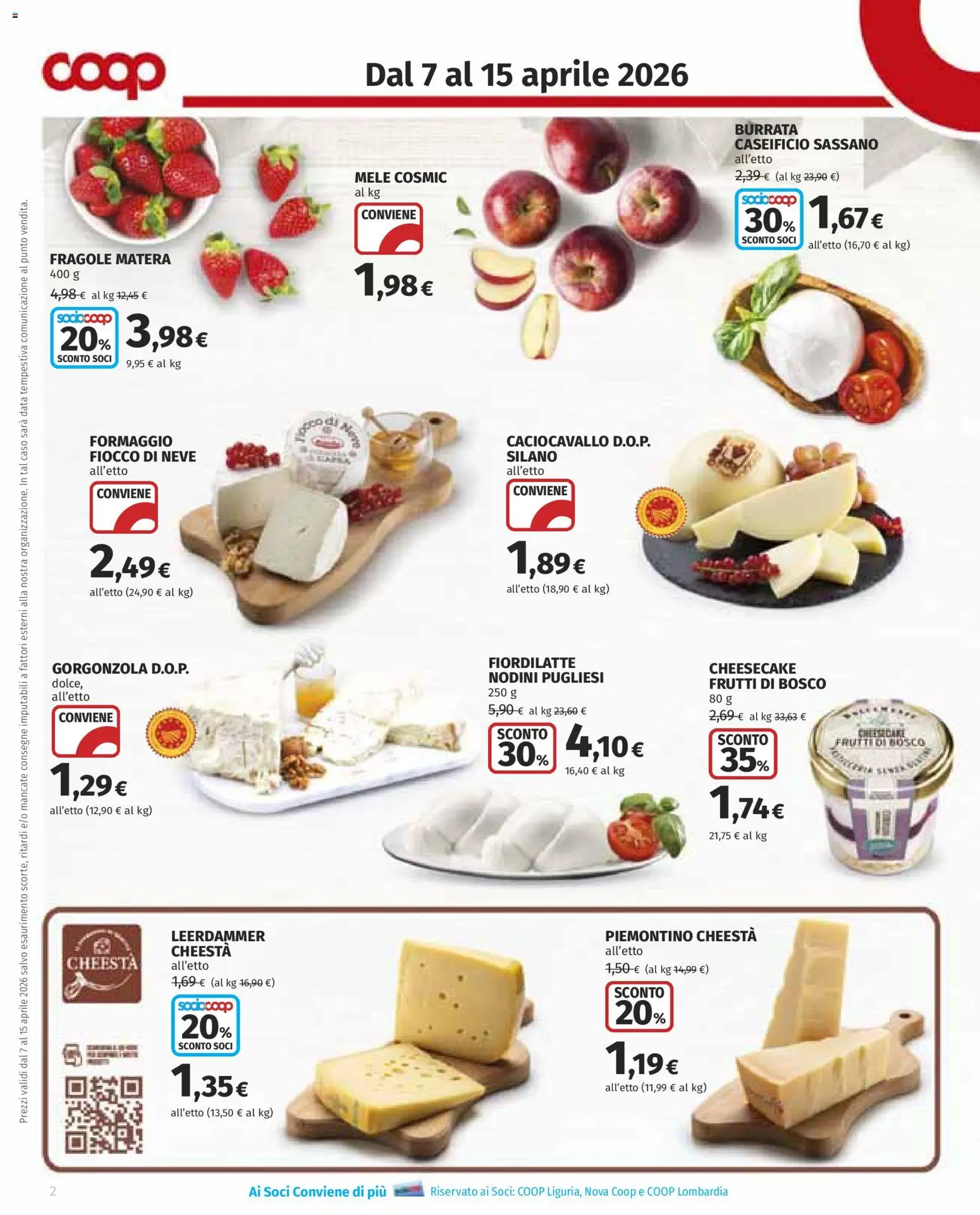 Volantino COOP del 07.04.2026 | Pagina: 2 | Prodotti: Mele, Fragole, Data, Burrata