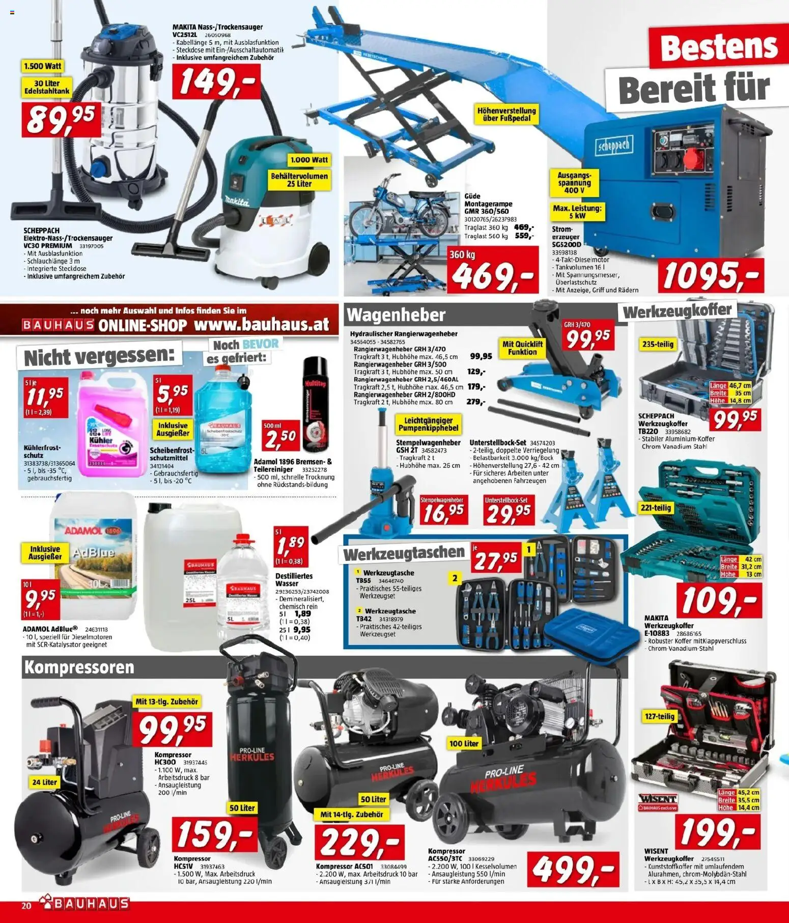 Bauhaus Flugblatt gültig ab 28.10.2026 | Seite: 20 | Produkte: Wasser, Koffer, Steckdose
