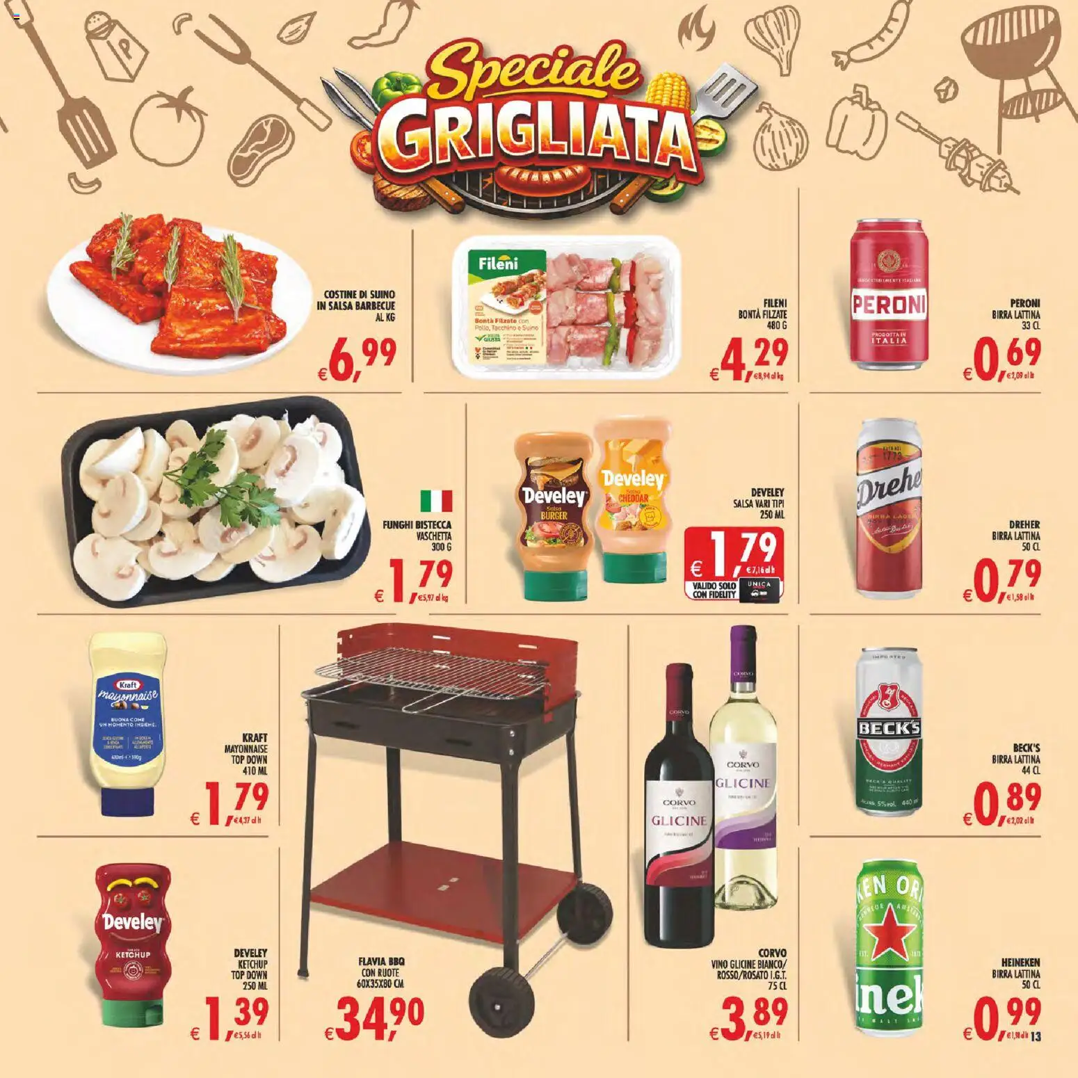 Volantino Decò del 11/08/2026 | Pagina: 16 | Prodotti: Suino, Barbecue, Top, Funghi