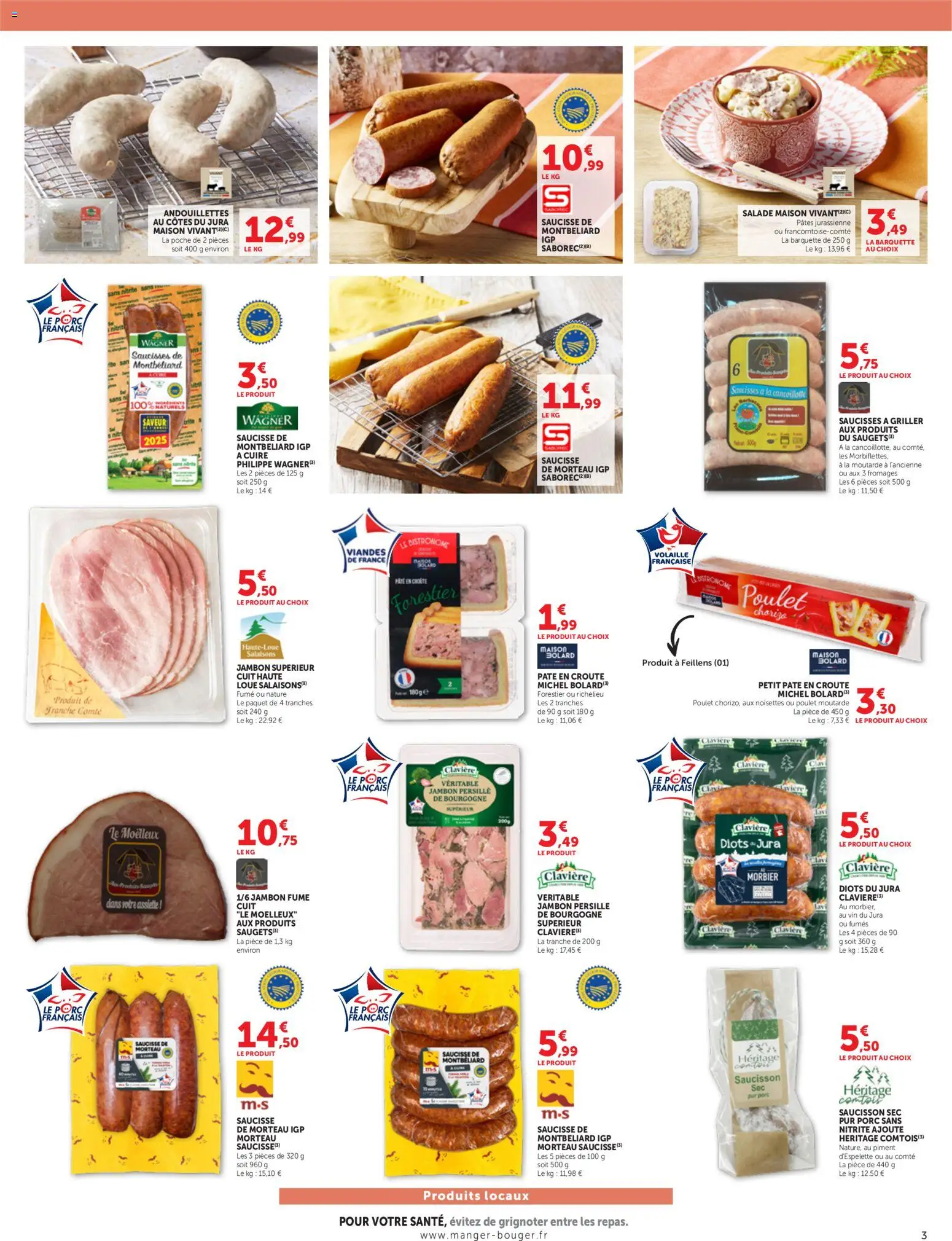 {H1} | Page: 3 | Produits: Salade, Piment, Vin, Porc