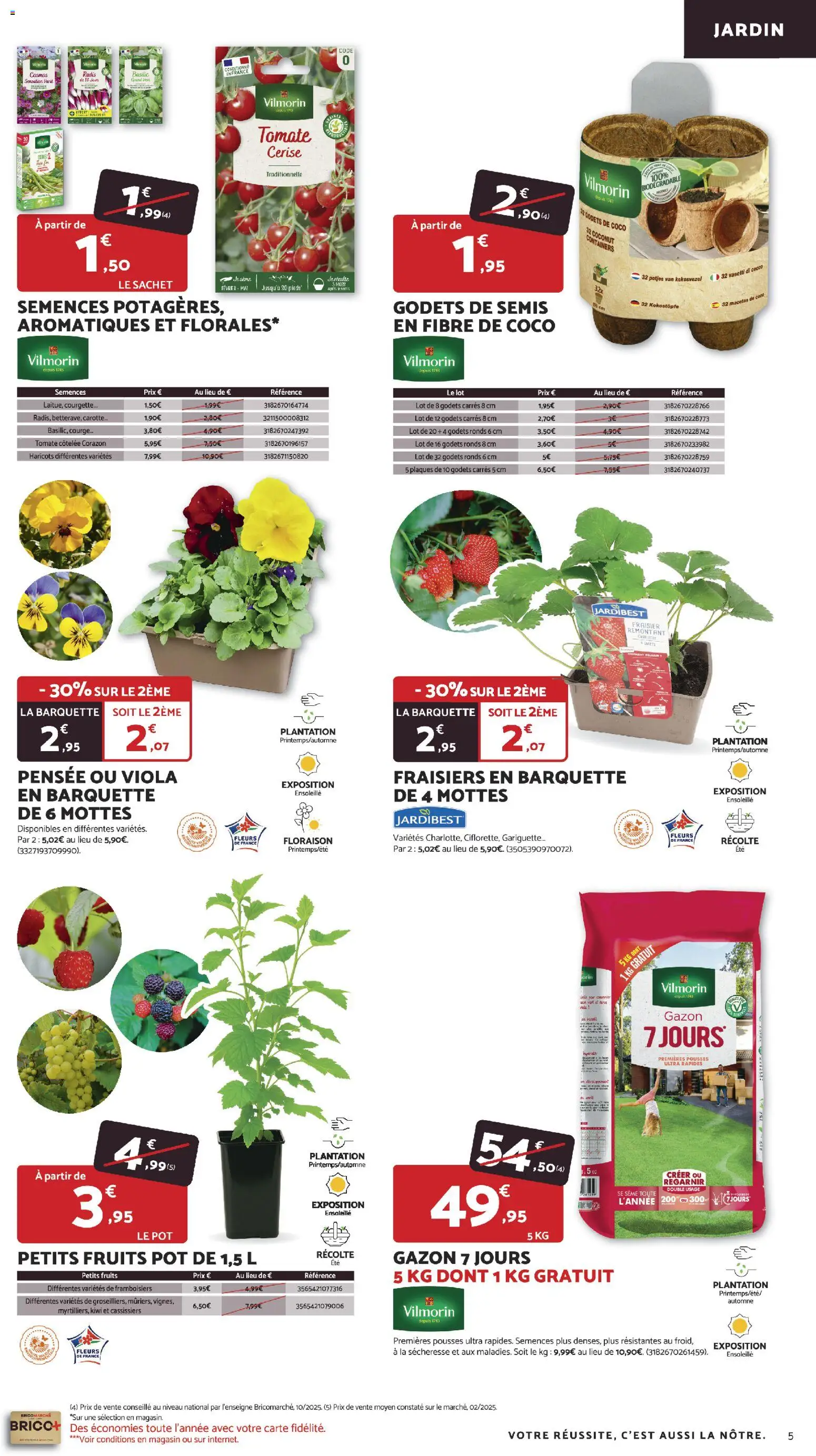 {H1} | Page: 5 | Produits: Fraisier, Tomate cerise, Kiwi, Carotte
