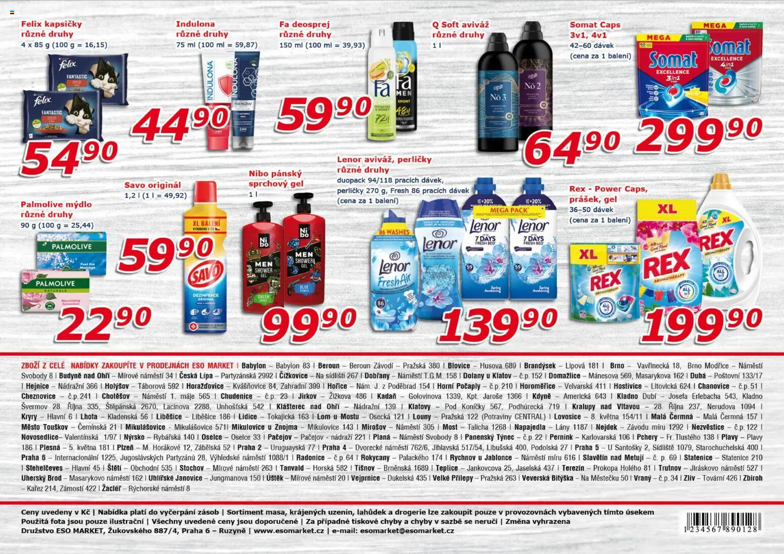 Eso market leták od 16.09.2026 | Strana: 8 | Produkty: Lenor, Mošt, Savo, Felix kapsičky