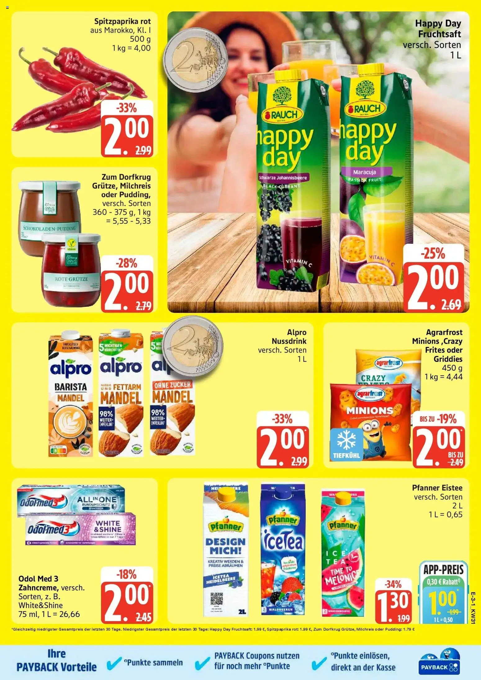 Edeka Prospekt Schwarzenbek – gültig ab 27.07.2026 | Seite: 3 | Produkte: Pfanner eistee, Pudding, Zucker, Wassermelone