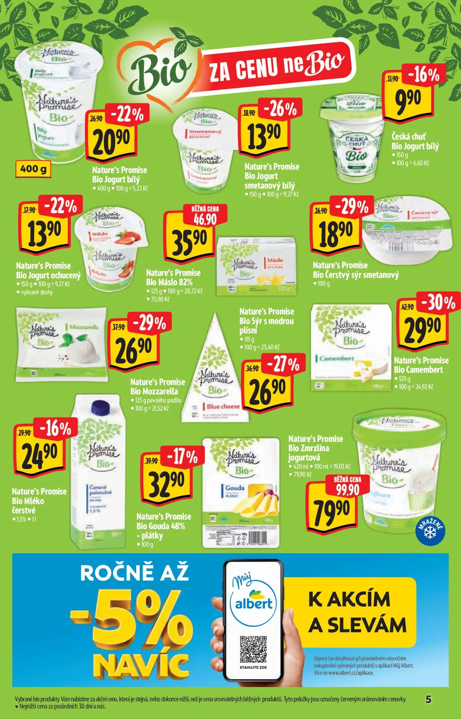 Albert katalog - Bio od 08.07.2026 | Strana: 5 | Produkty: Bio jogurt, Máslo, Cream cheese, Čerstvý sýr
