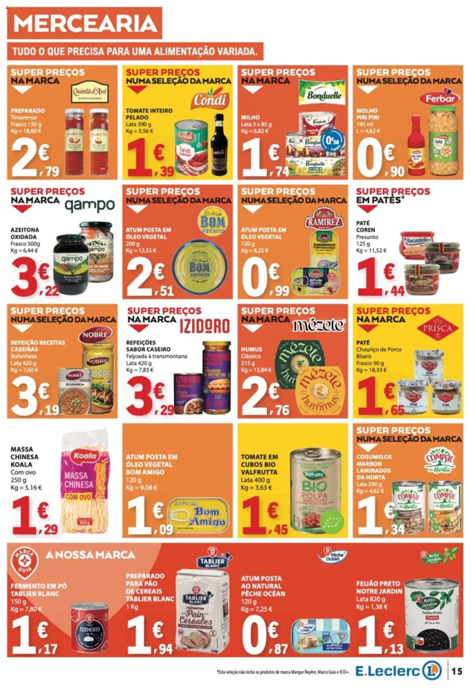 E.Leclerc folheto │ válido de 01/10/2026 | Página: 15 | Produtos: Massa chinesa, Mercearia, Óleo, Massa