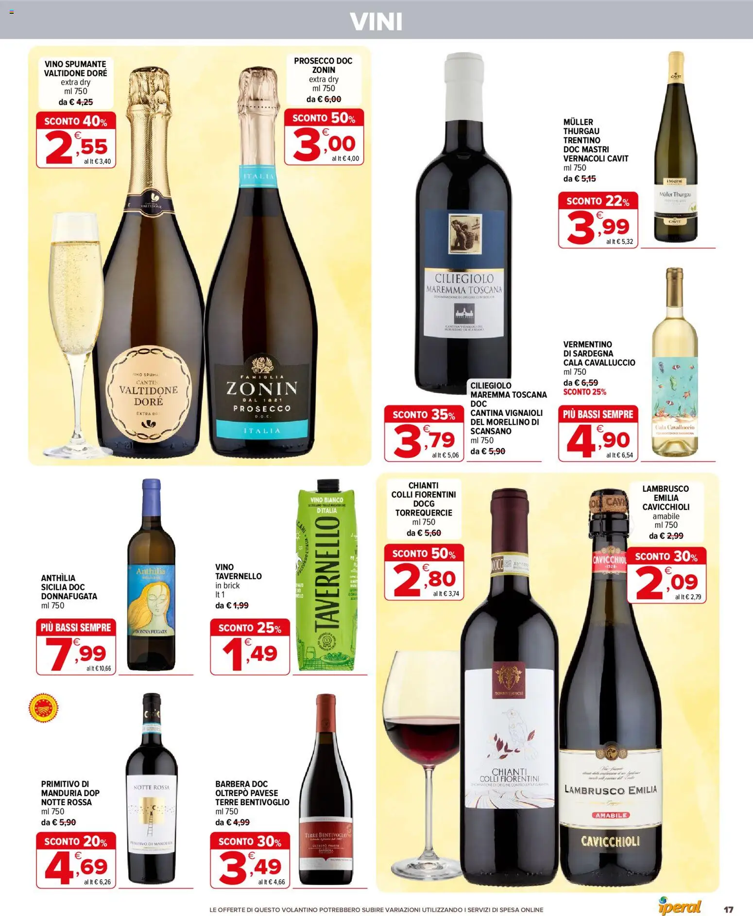 Volantino Iperal del 04.06.2026 | Pagina: 17 | Prodotti: Prosecco, Vino, Spumante, Vino bianco