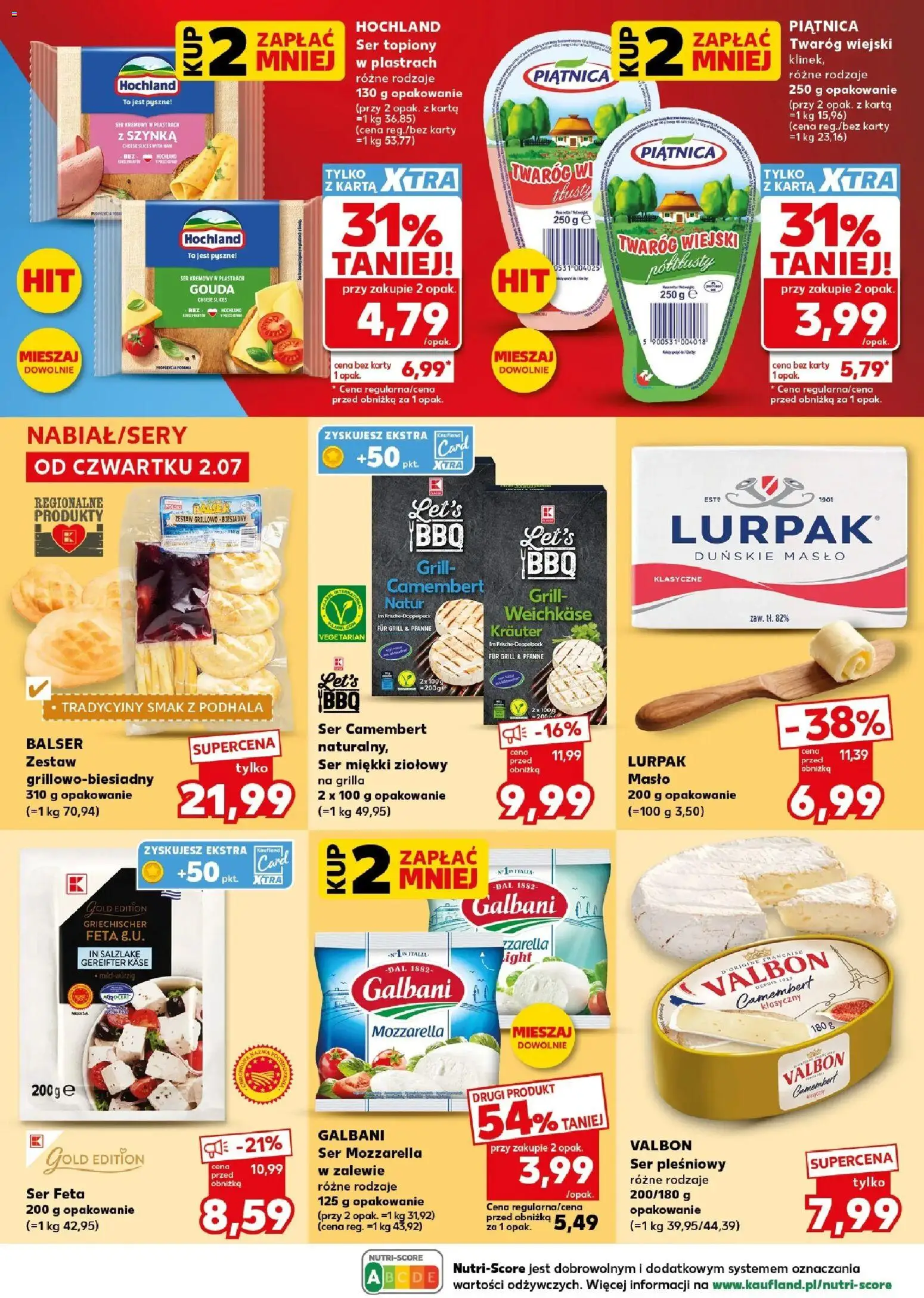 Kaufland gazetka - Mocny start od 06.07.2026 | Strona: 18 | Produkty: Karta, Ser topiony w plastrach, Szynka, Ser