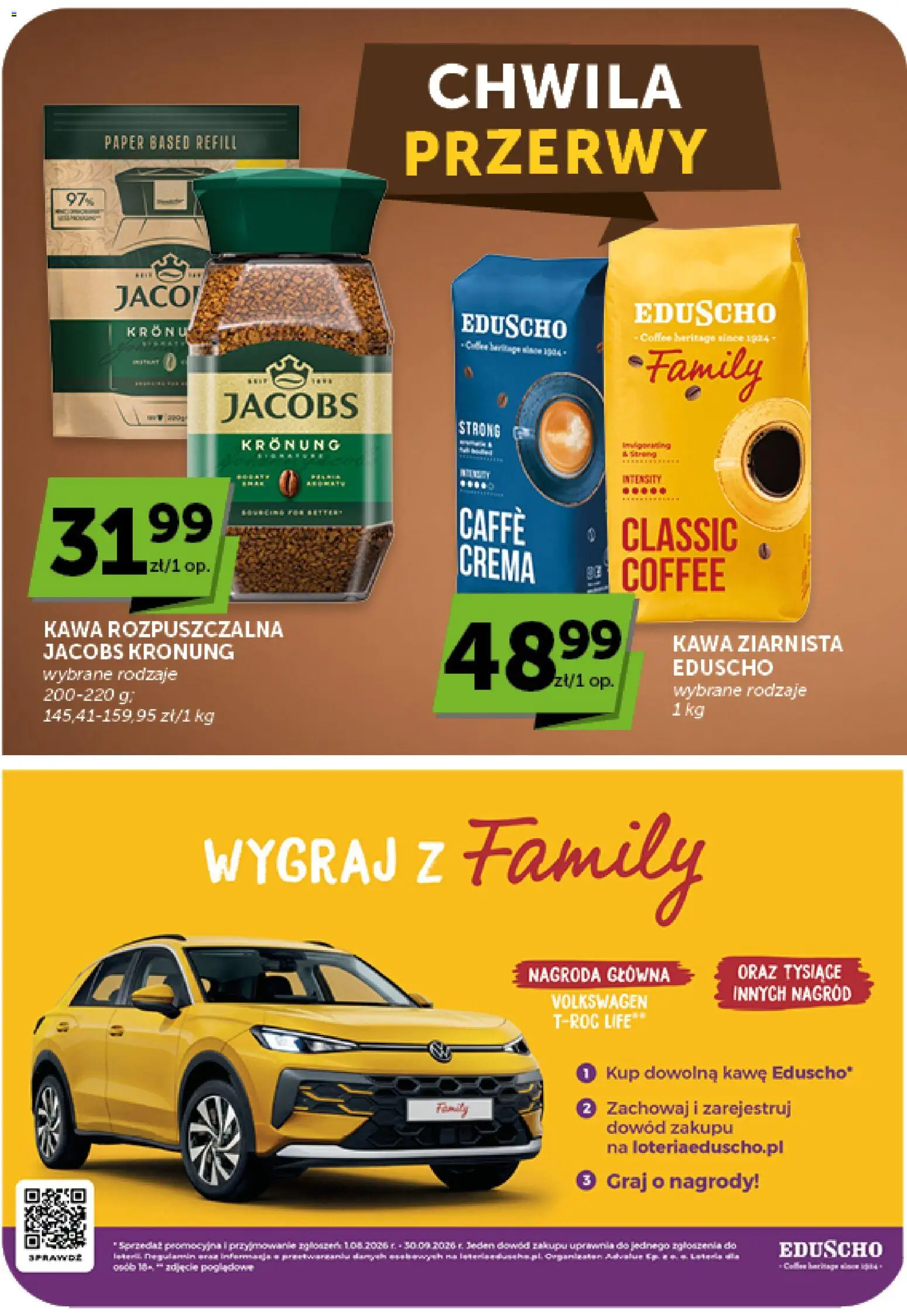 Groszek gazetka od 20.08.2026 | Strona: 33 | Produkty: Jacobs, Kawa ziarnista, Kawa rozpuszczalna, Kawa