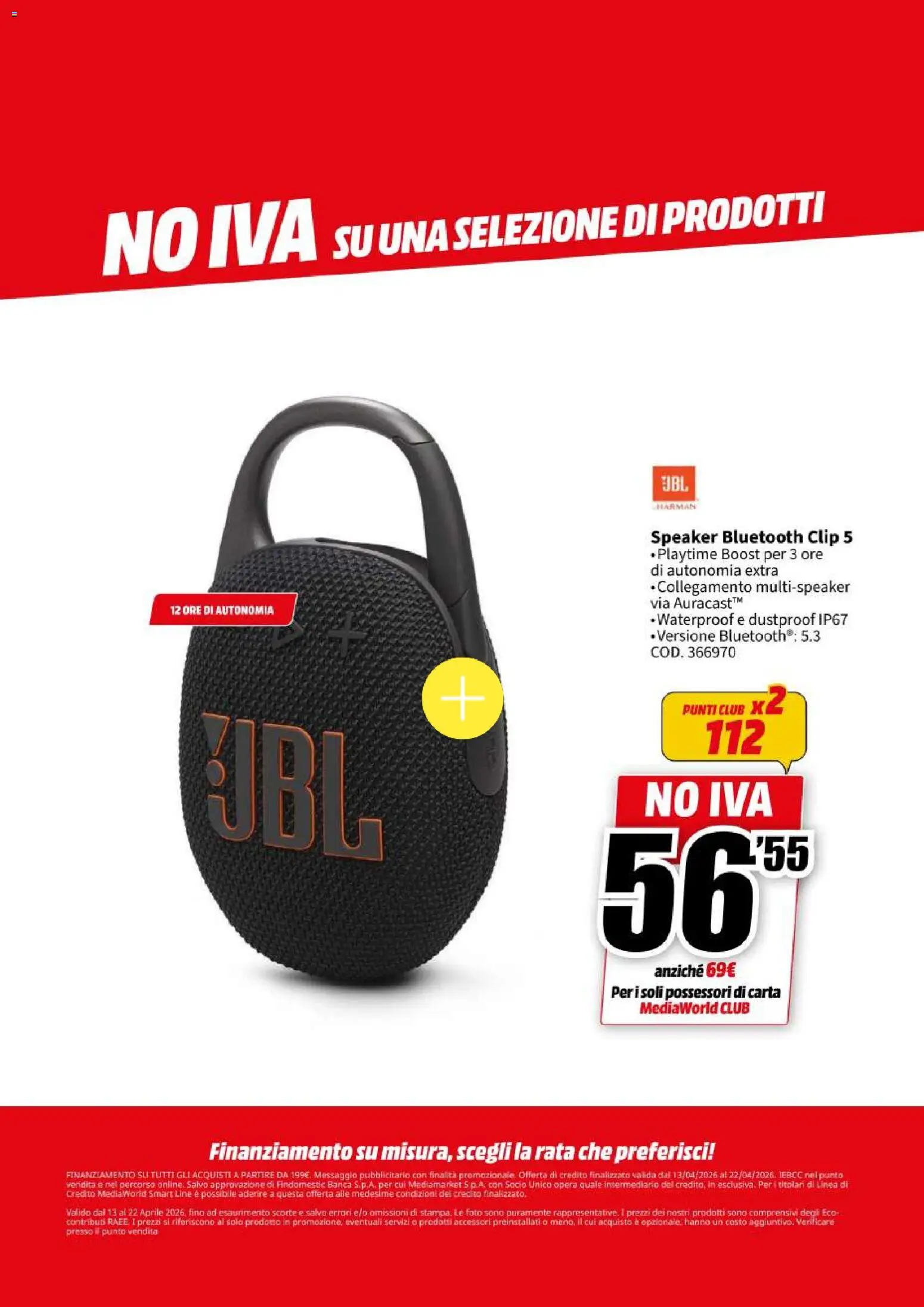 Volantino Media World del 13.04.2026 | Pagina: 66 | Prodotti: Speaker