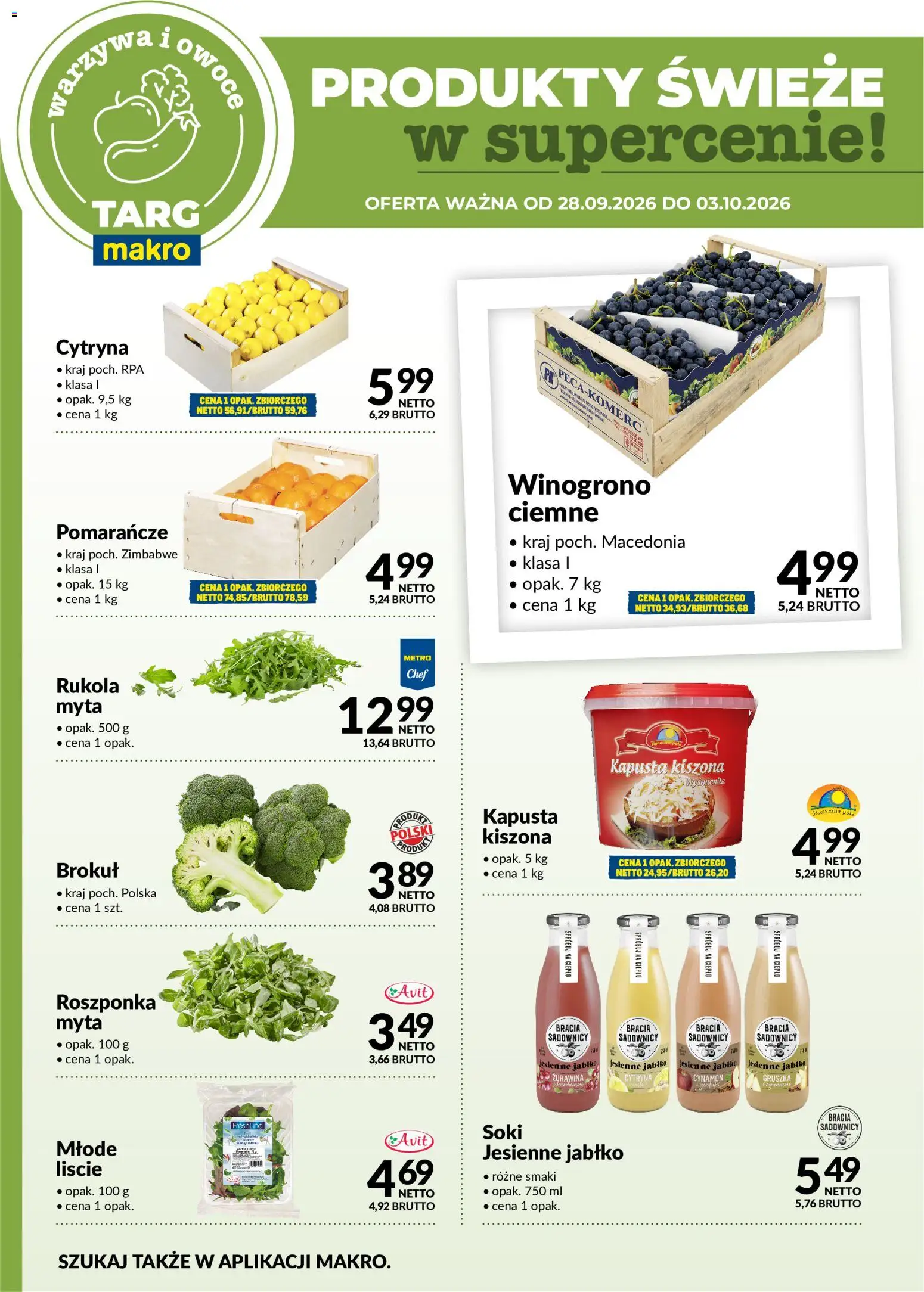 Makro gazetka - Oferta świeża w super cenach od 28.09.2026 | Strona: 5 | Produkty: Cytryna, Winogrono, Żurawina, Pomarańcze