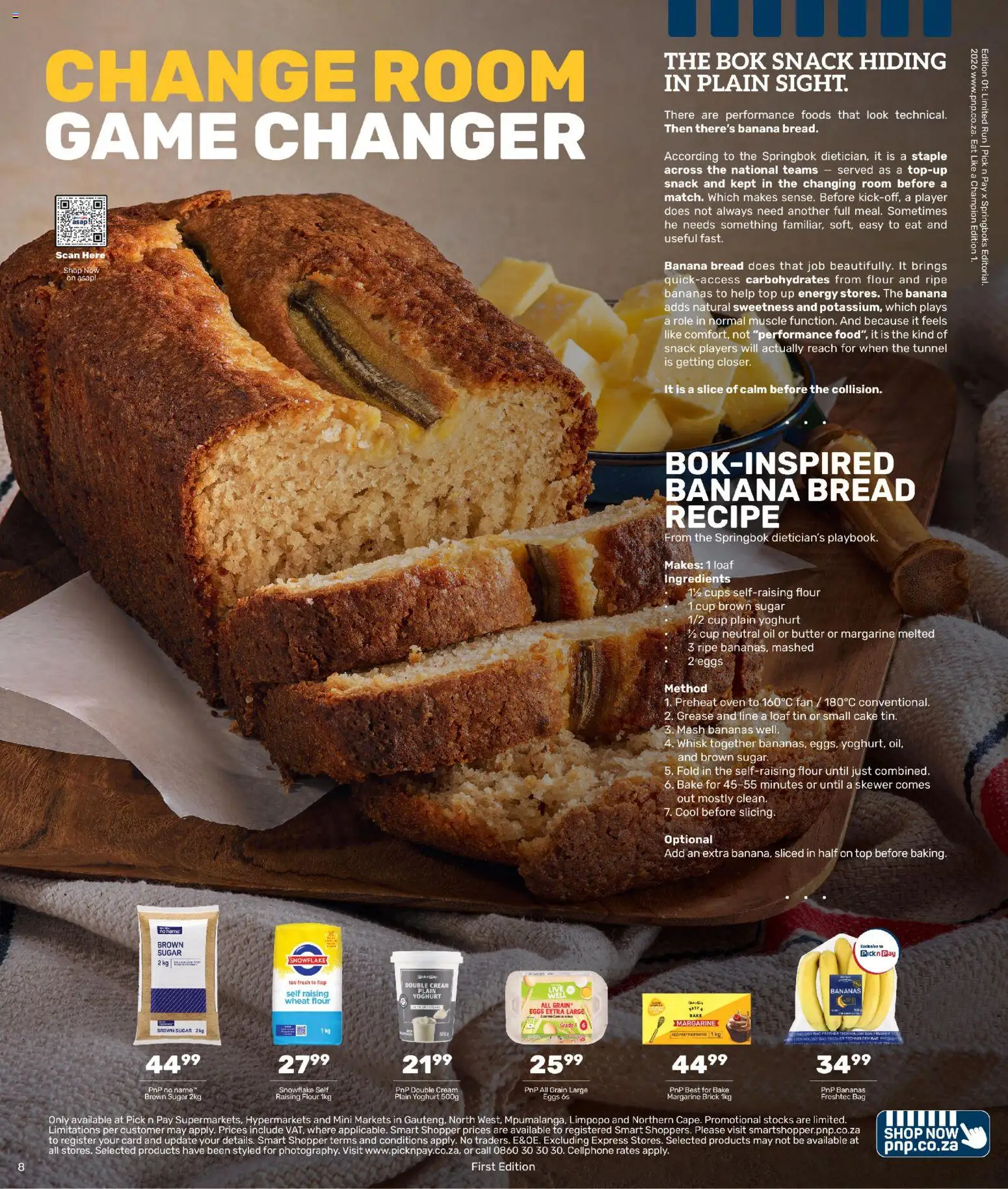 New Pick n Pay catalogue – valid from 29/06/2026 | Page: 8 | Products: Flour, Fan, Bananas, Cream
