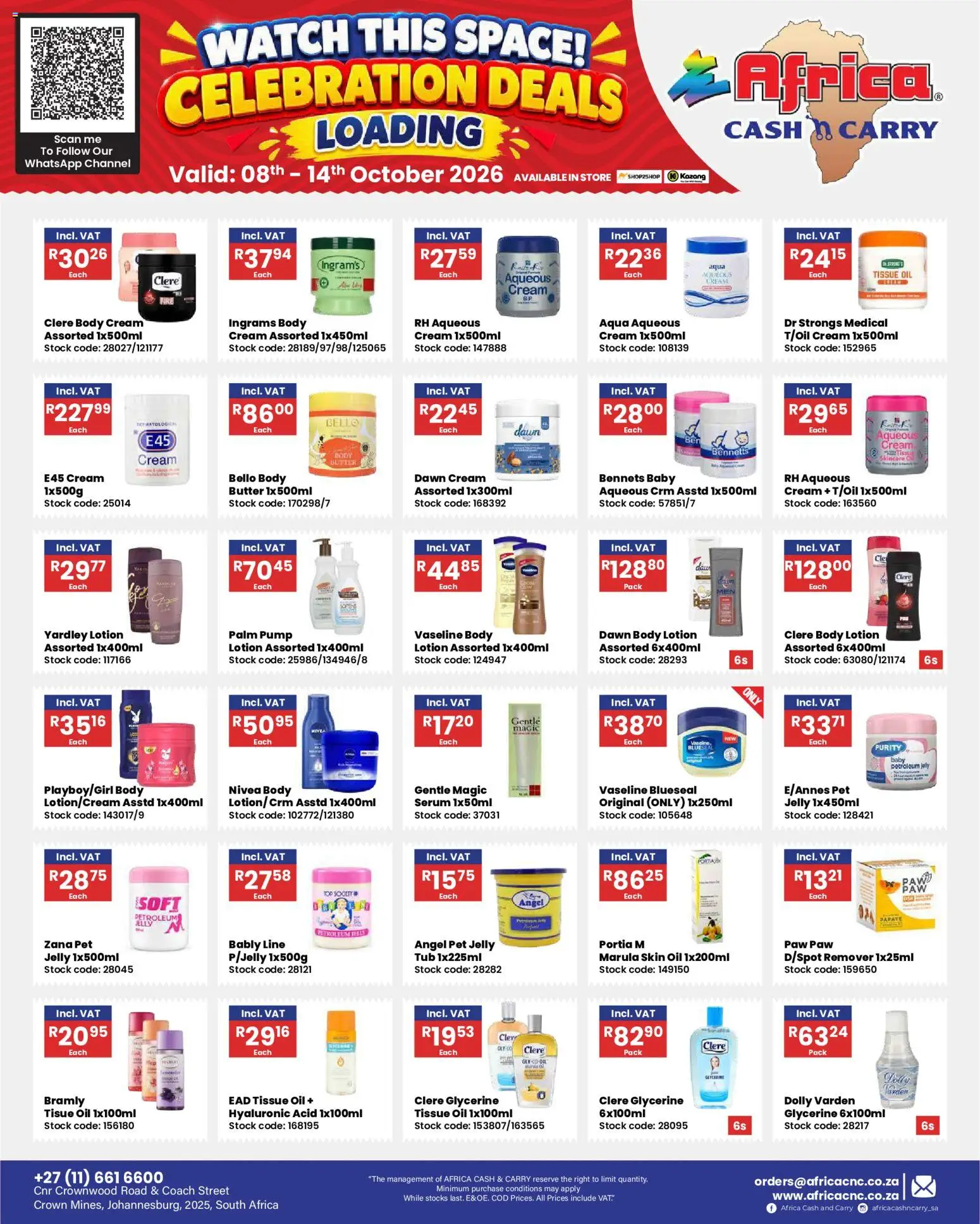 New Africa Cash & Carry catalogue – valid from 08/10/2026 | Page: 5 | Products: Serum, Watch, Butter, Body cream