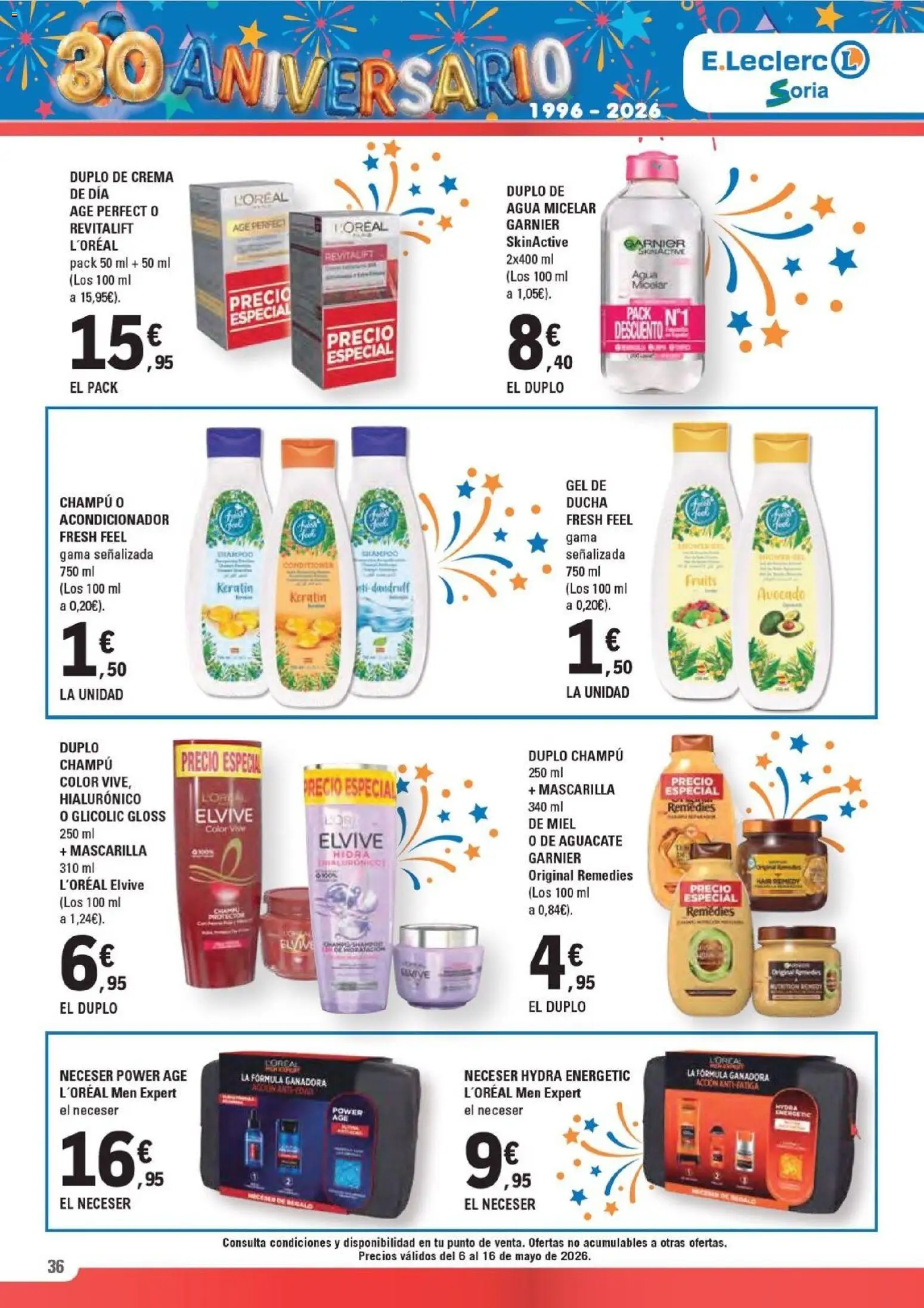 E.Leclerc Soria │ válido desde el 06.05.2026 | Página: 36 | Productos: Acondicionador, Ψηφιακή κάμερα, Crema, Crema de día