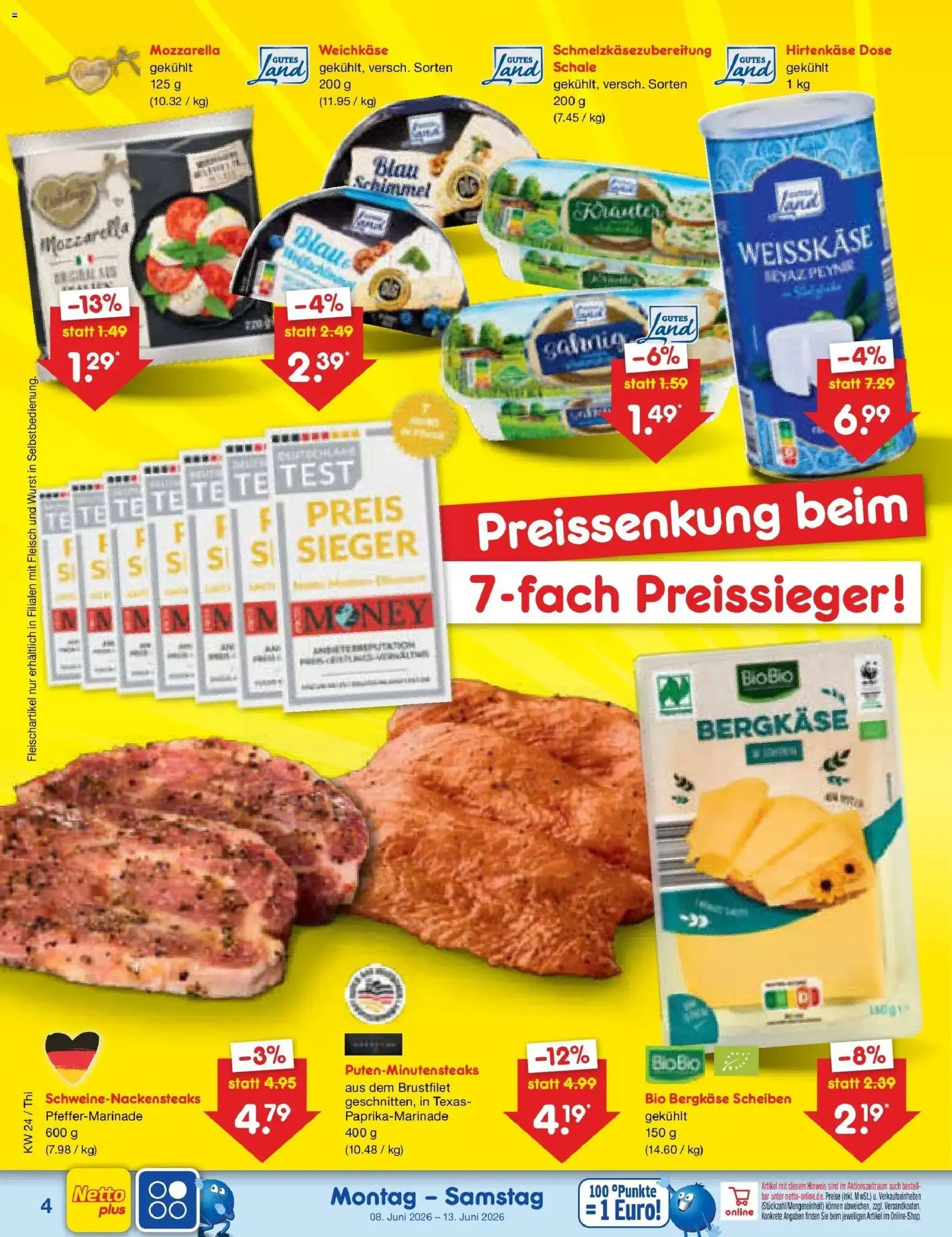 Netto Marken-Discount Prospekt Pirna – gültig ab 08.06.2026 | Seite: 8 | Produkte: Mozzarella, Wurst, Fleisch