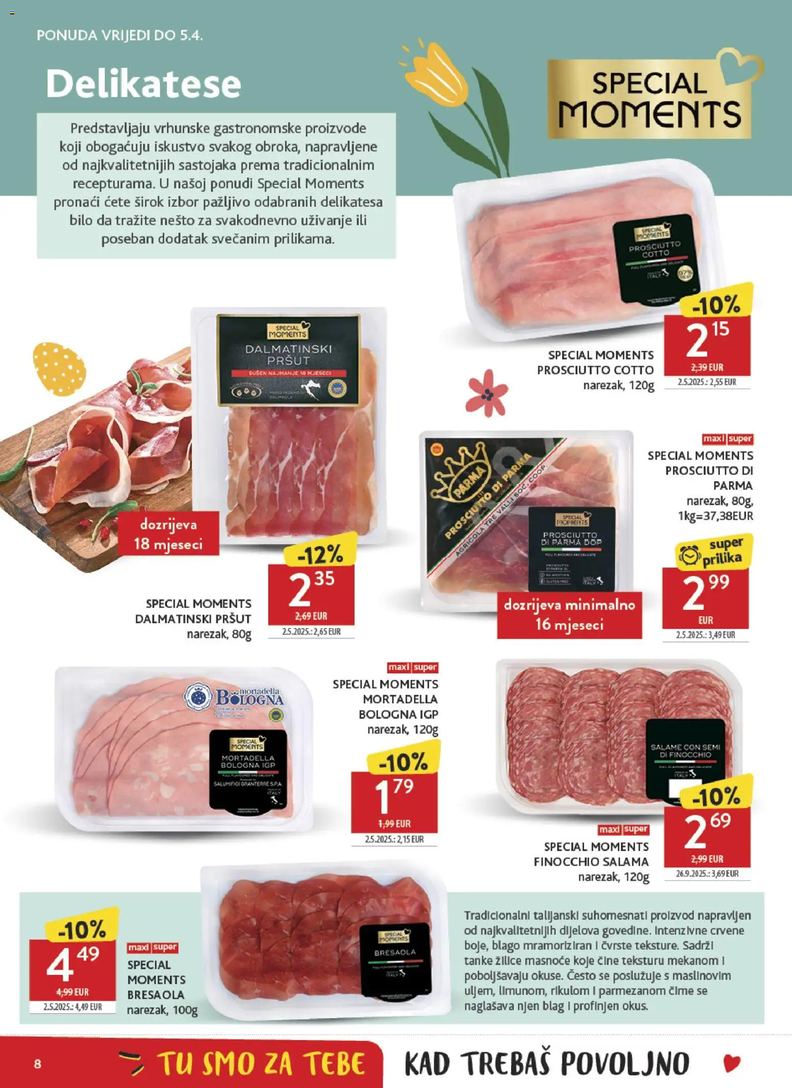 Konzum HR akciós ujság - amely érvényes a következő dátumtól: 11.03.2026 | Oldal: 8 | Termékek: Bresaola, Mortadella