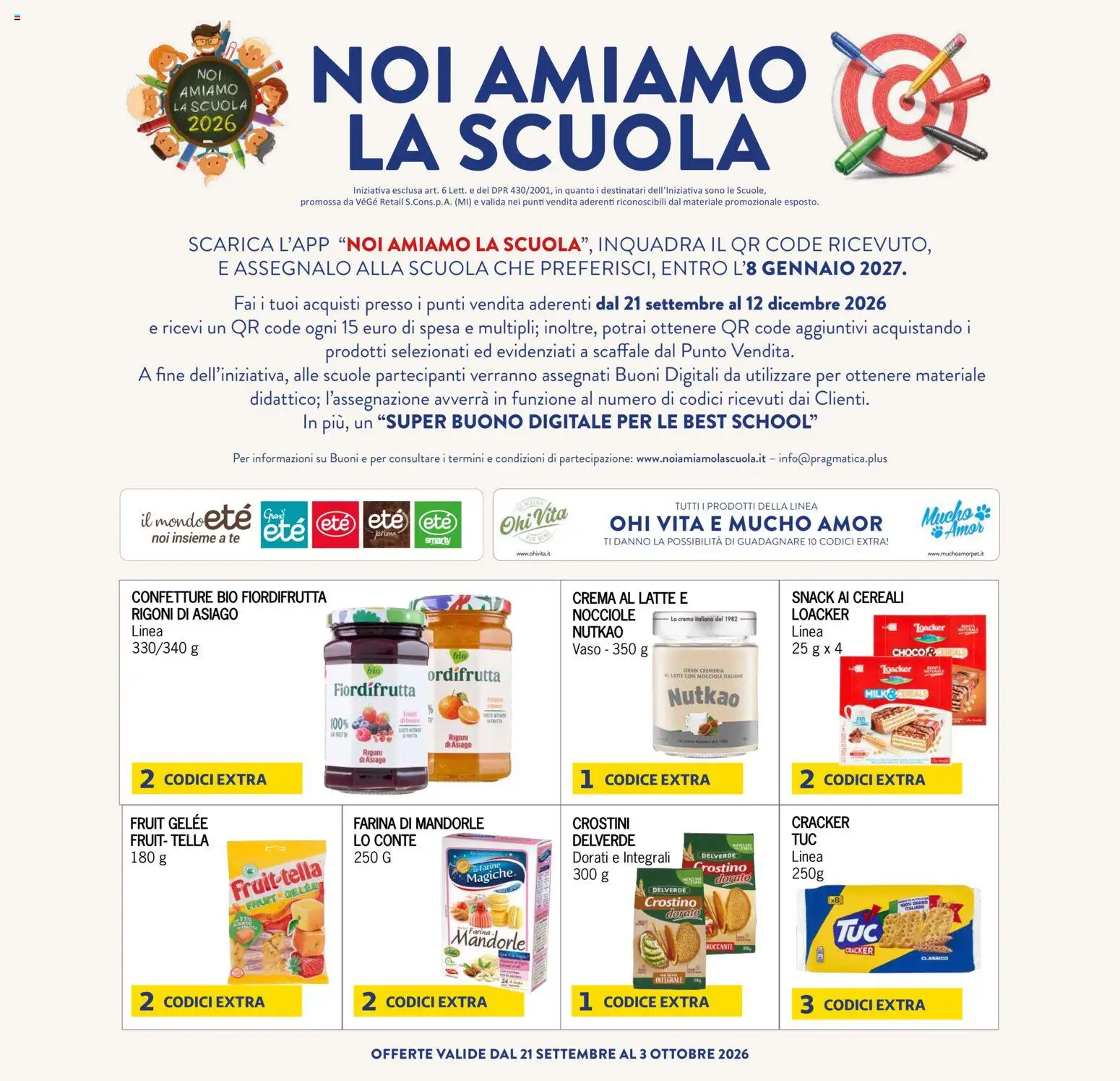 Volantino Eté del 21/09/2026 | Pagina: 1 | Prodotti: Farina, Mandorle, Nocciole, Cracker