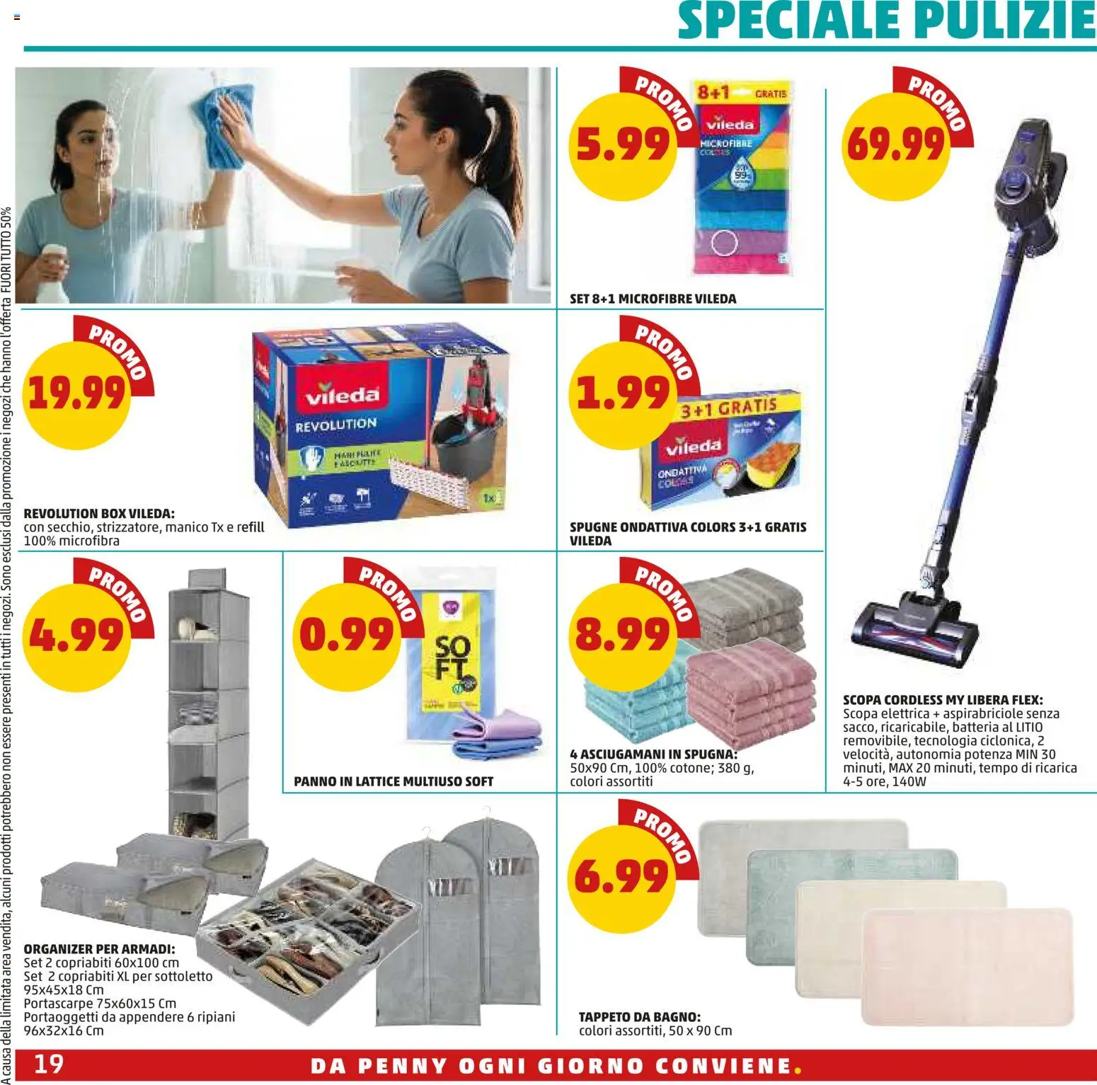 Volantino PENNY del 30/07/2026 | Pagina: 19 | Prodotti: Spugna, Scopa elettrica, Bagno, Asciugamani