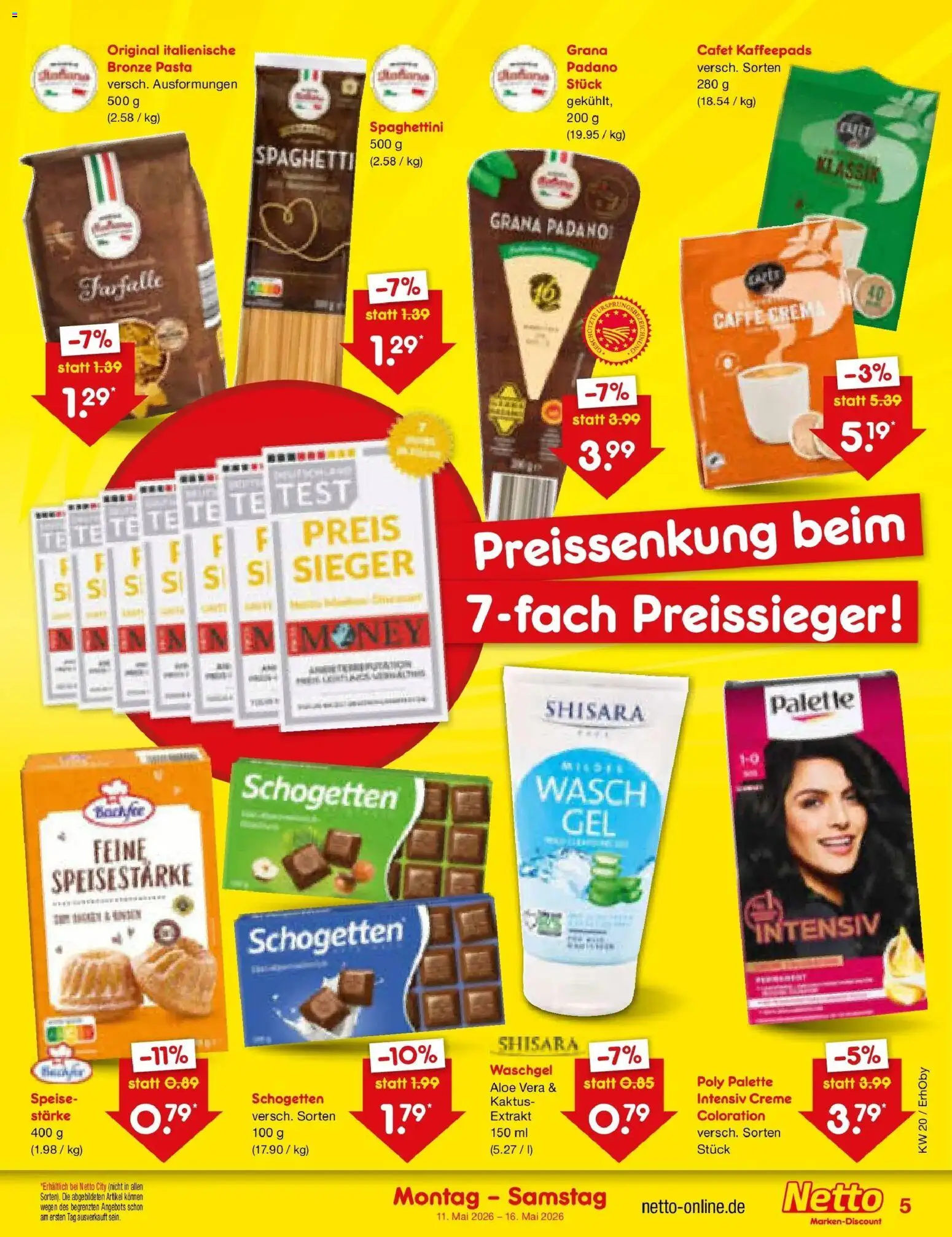 Netto Marken-Discount Prospekt Velden	 – gültig ab 10.05.2026 | Seite: 5 | Produkte: Kaffeepads, Creme, Pasta, Schogetten