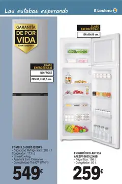 Vista previa E.Leclerc folleto Electro válido desde el 14/10/2026 | Página: 3 | Productos: Refrigerador, Congelador, Combi