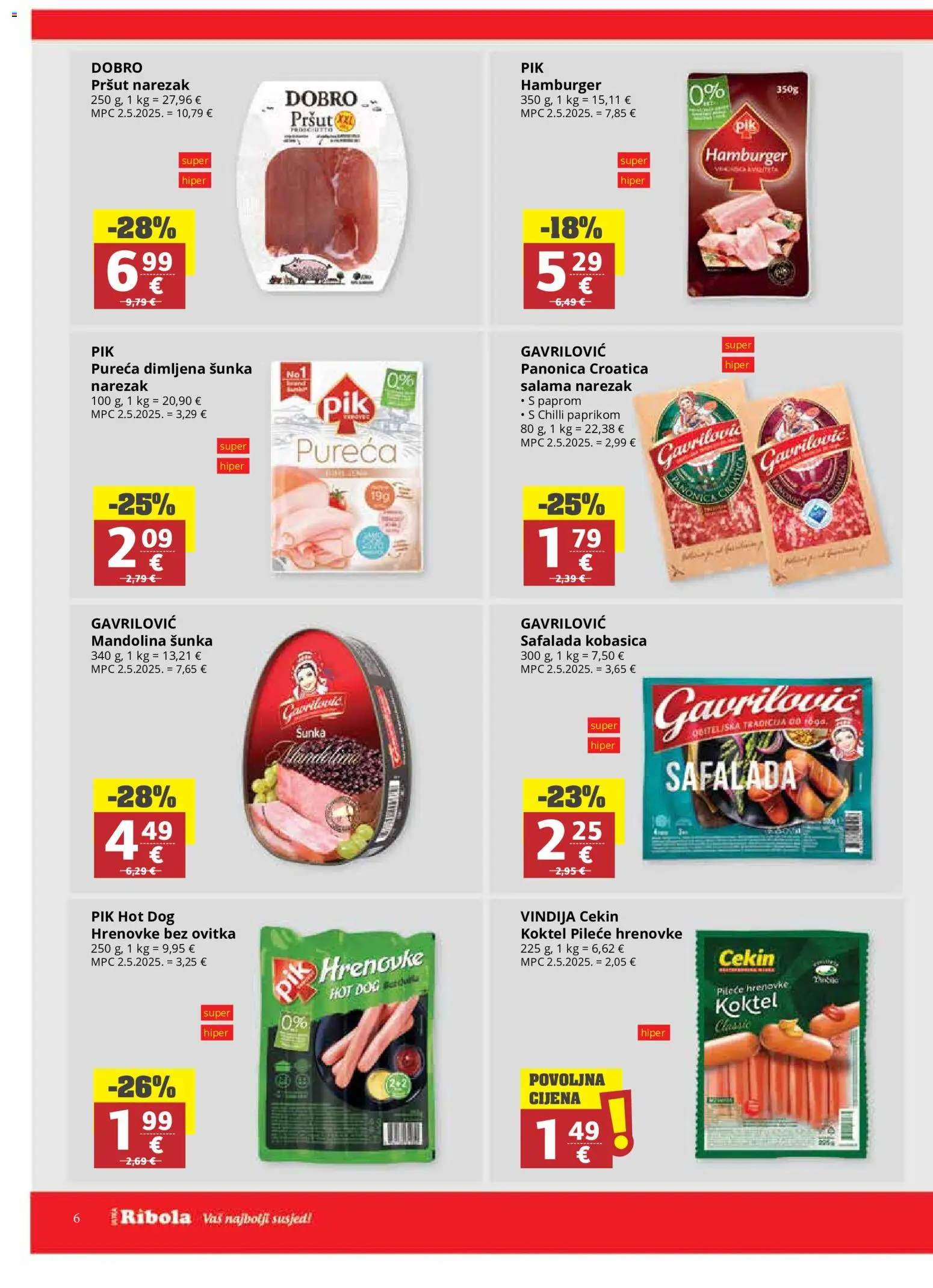 Ultra Gros katalog | vrijedi od 27.05.2026 | Stranica: 6 | Proizvodi: Vindija, Salama, Hrenovke, Narezak