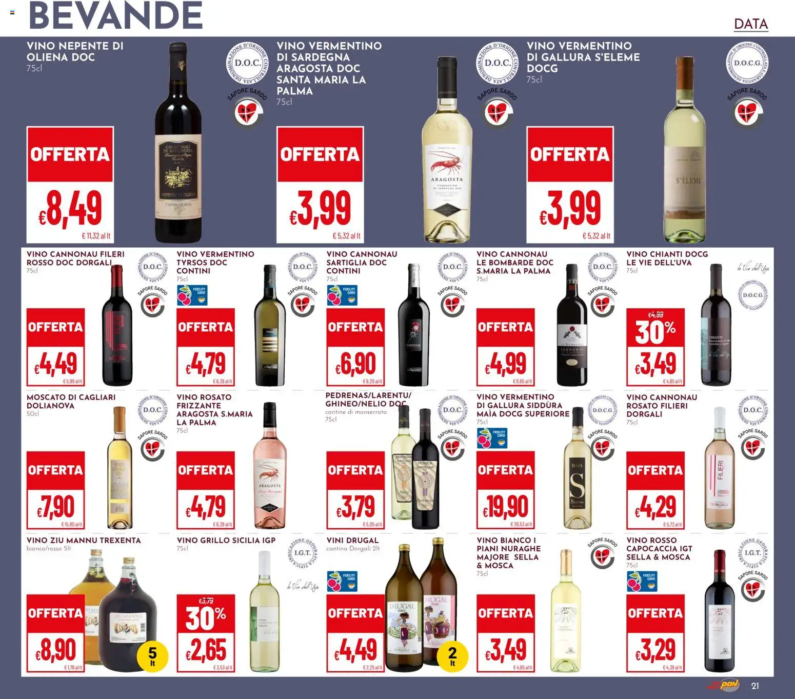 Volantino Pan del 31/08/2026 | Pagina: 21 | Prodotti: Vino rosato, Caro, Data, Vino Chianti