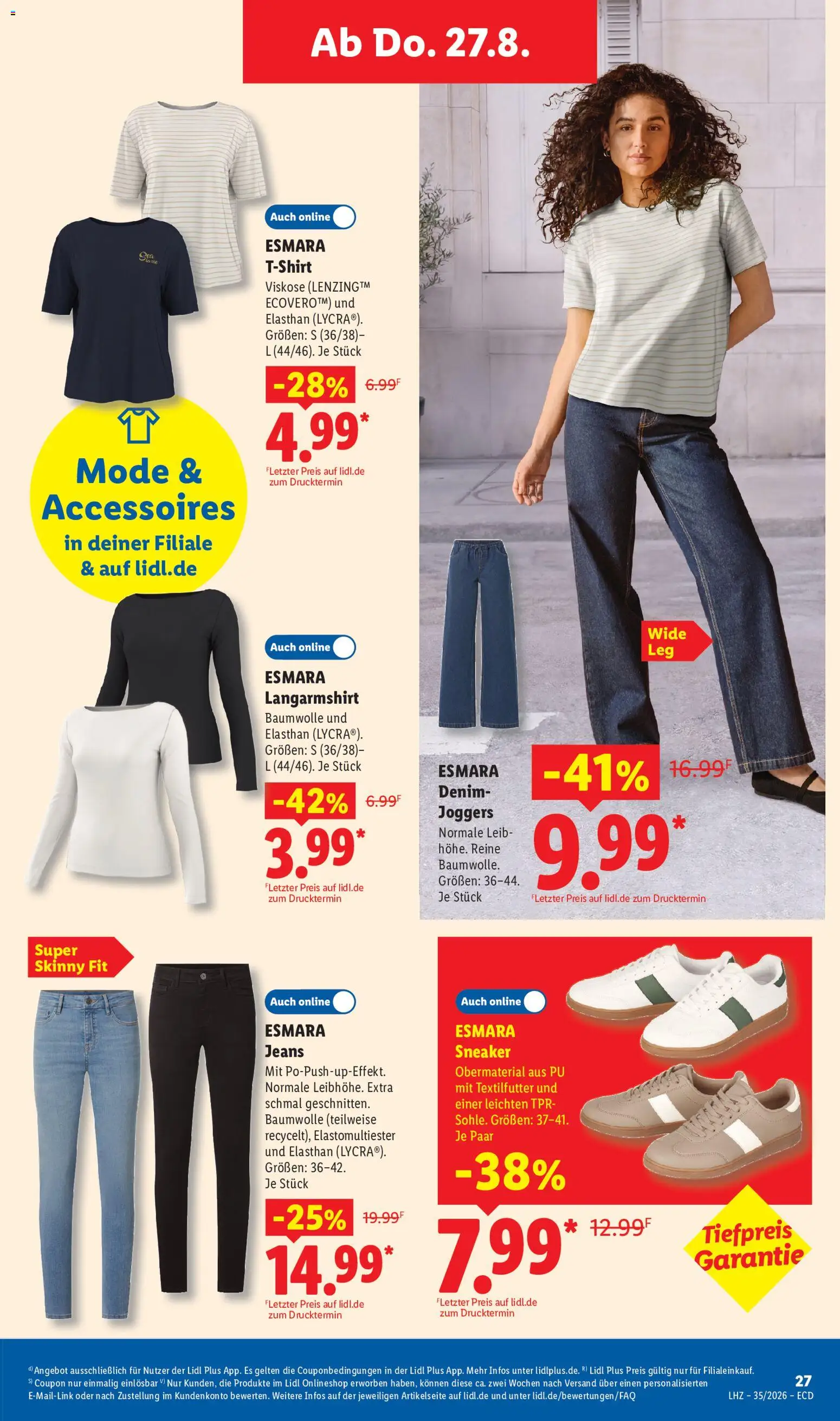 Lidl Prospekt – gültig ab 24.08.2026 | Seite: 23 | Produkte: Shirt, Langarmshirt, T-Shirt, Jeans