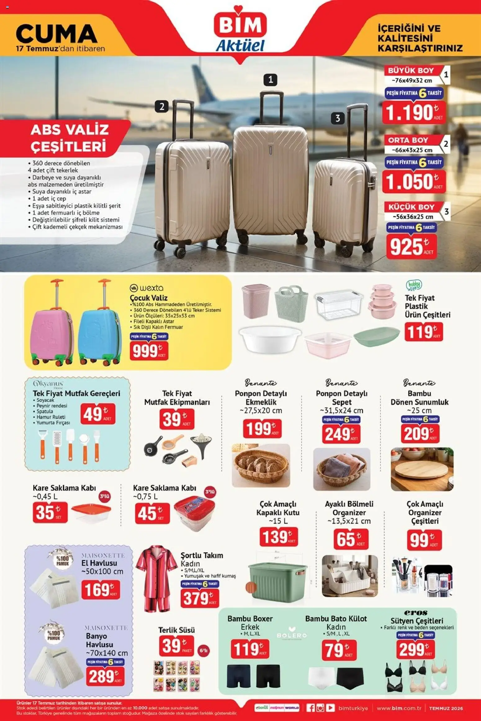 BİM - Katalog Cuma - 17 Temmuz 2026 tarihinden itibaren geçerlidir | Sayfa: 2 | Ürünler: Sepet, Yumurta, Spatula, El havlusu