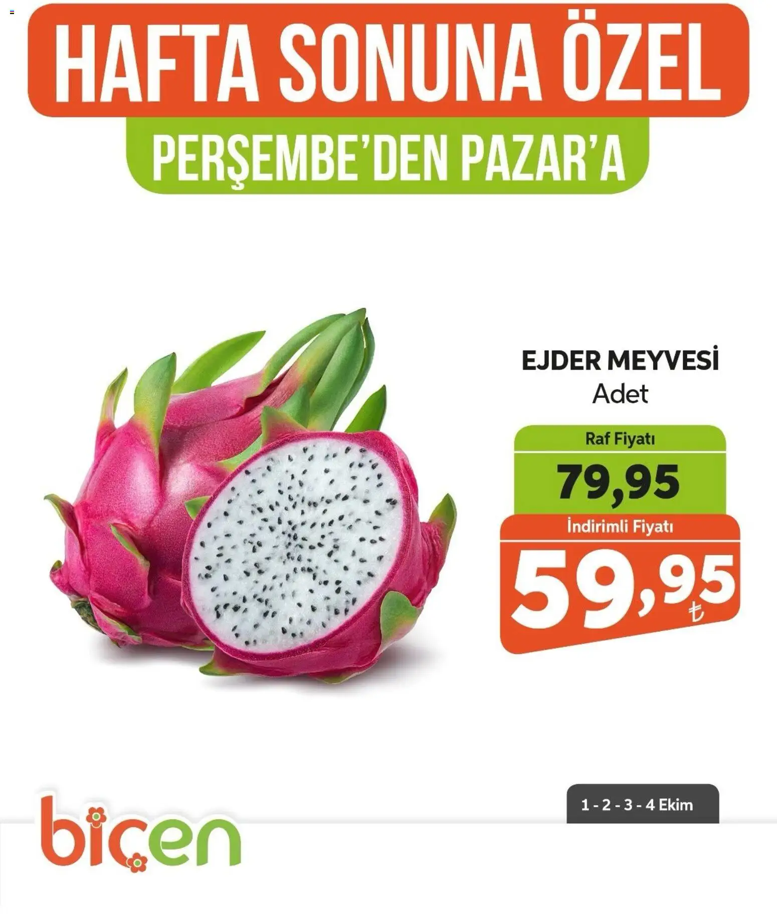 Biçen Market - Hafta Sonuna Özel - Meyve İndirimi - 01 Ekim 2026 tarihinden itibaren geçerlidir | Sayfa: 2 | Ürünler: Raf